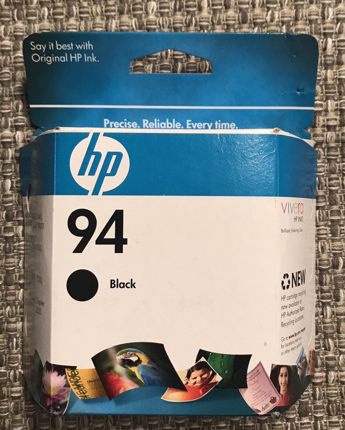 HP 94 Black Vivera Inks New Sealed Expired C8765WN OEM Ink Cartridge