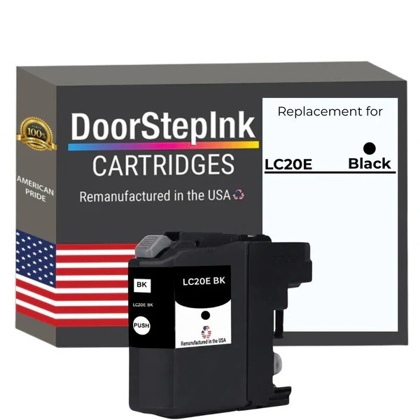 DoorStepInk Compatible Ink Cartridges For Brother LC20E Black-USA