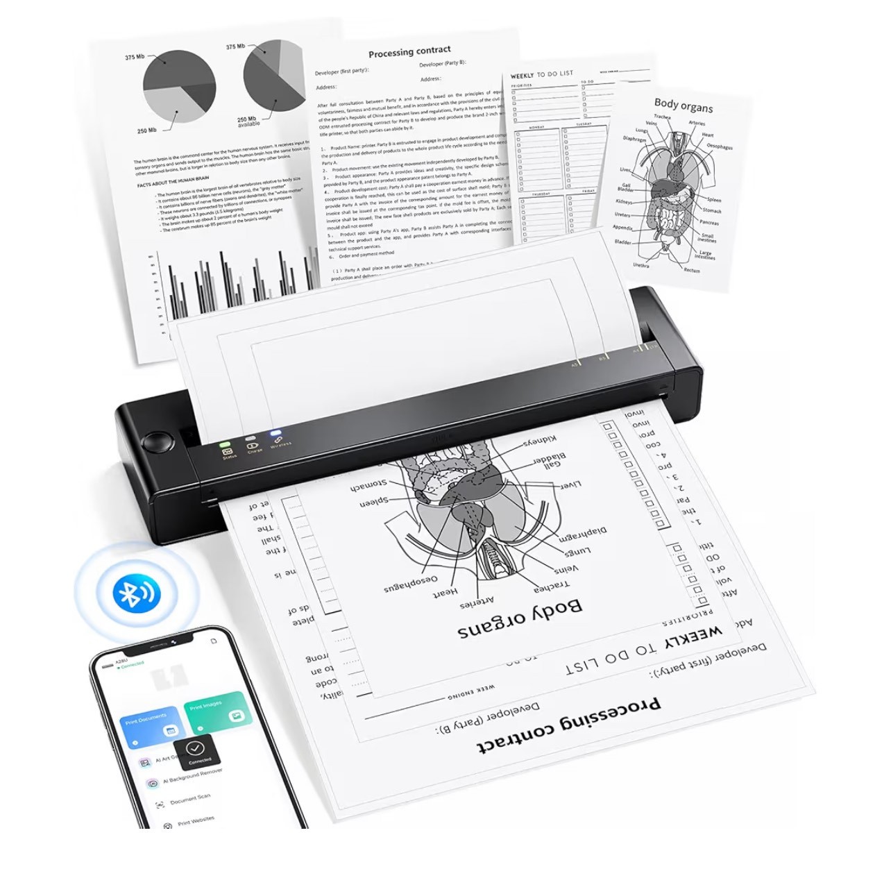 WIRELEES Tattmuse portable printer. For Travel, Made in China. NWT