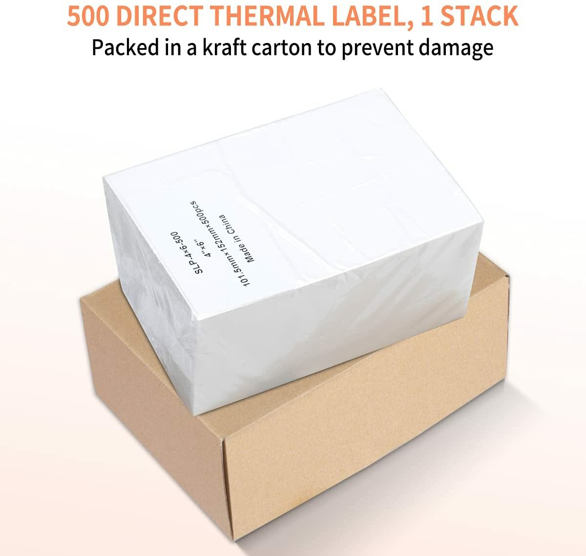 Phomemo 4×6 Thermal Shipping Labels Pack of 500 for Printer Fan-fold Paper