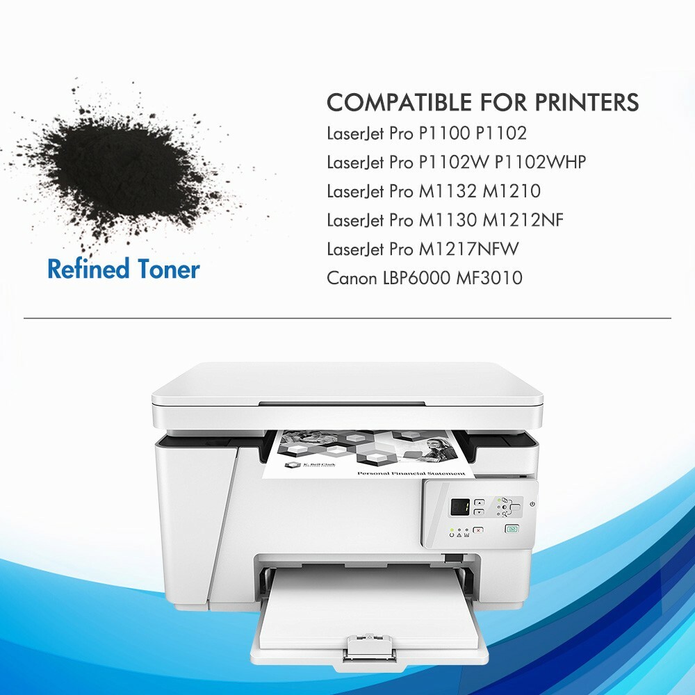 4 PACK Black CE285A 85A Toner for HP LaserJet Pro P1102 P1102w P1109w printer