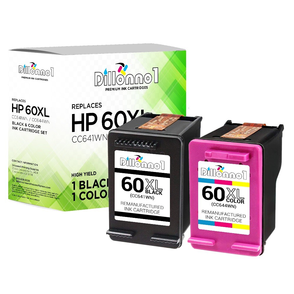 2 pk HP 60XL Ink Black & Color CC641WN CC644WN Hp 60 XL