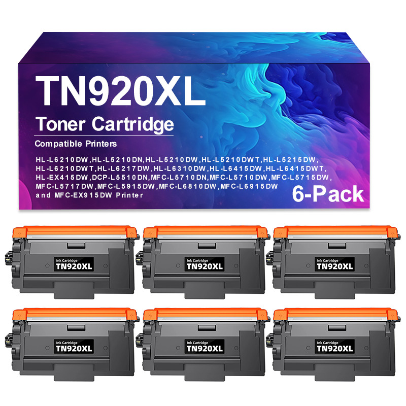 TN920XL Toner Cartridges 6 Black for HL-L6210DW HL-L6210DWT MFC-L6810DW HL-L5210