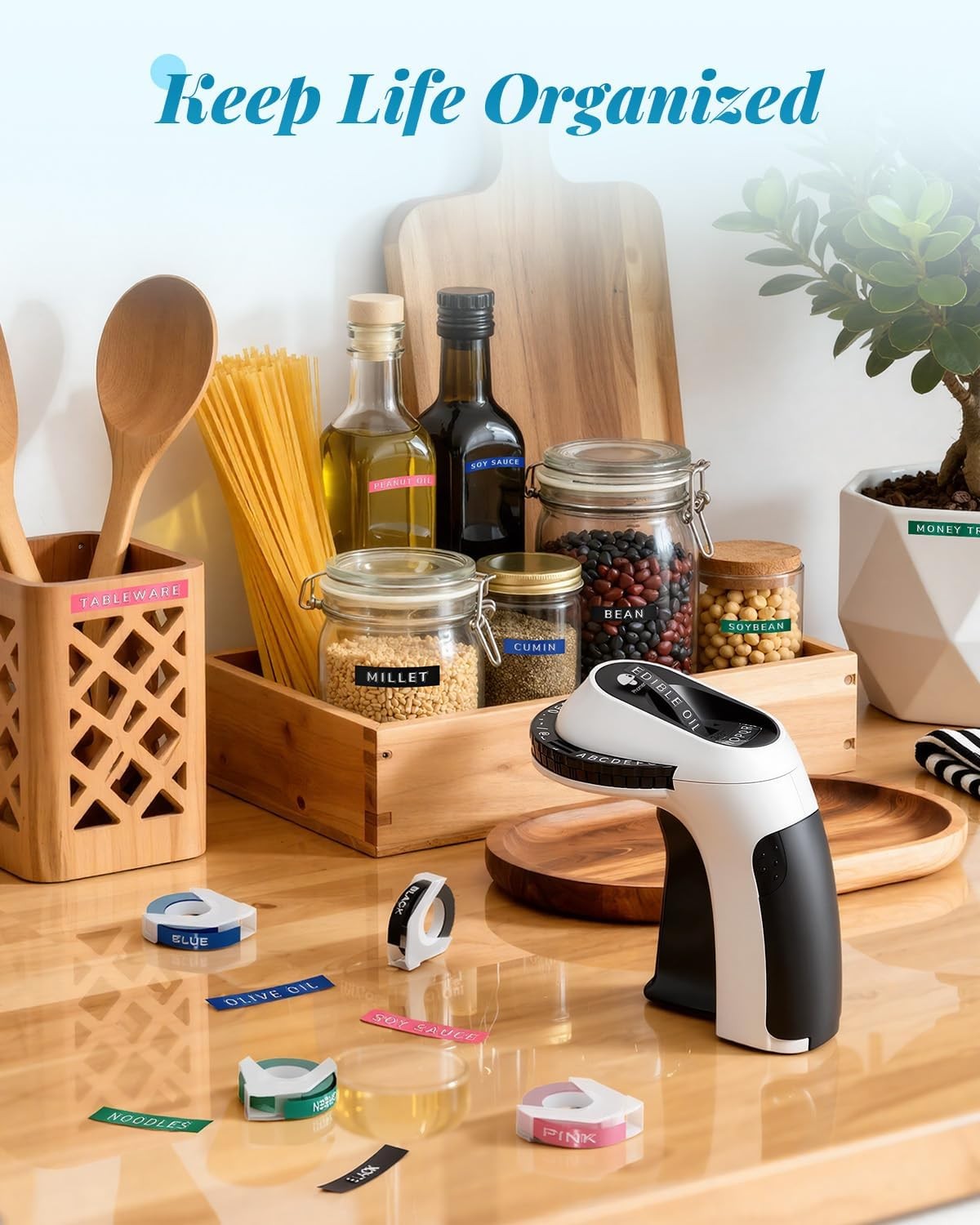 E975 Embossing Label Maker Handheld Label Maker with 6 Tape for Dymo Label Maker