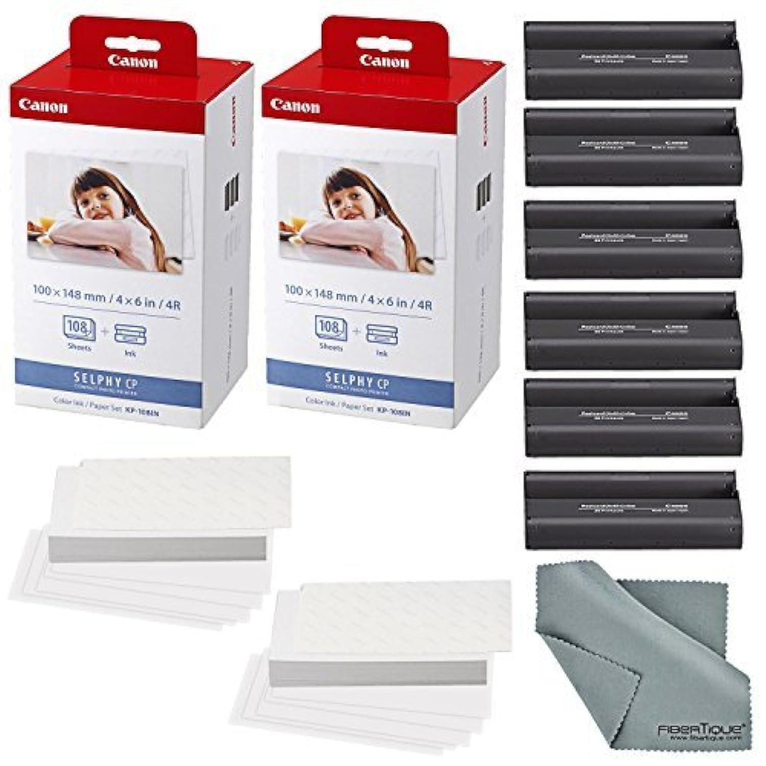 Canon KP-108IN Color Ink and Paper Set – Total of 216 Sheets and 6 Ink