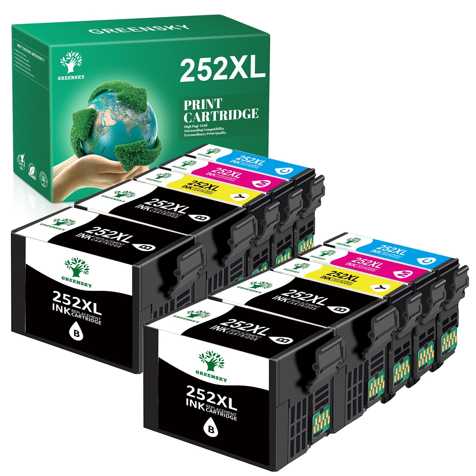 T252XL 252 XL Ink Cartridge Fit For Epson WorkForce WF-3620 WF-3640 WF-7610 lot