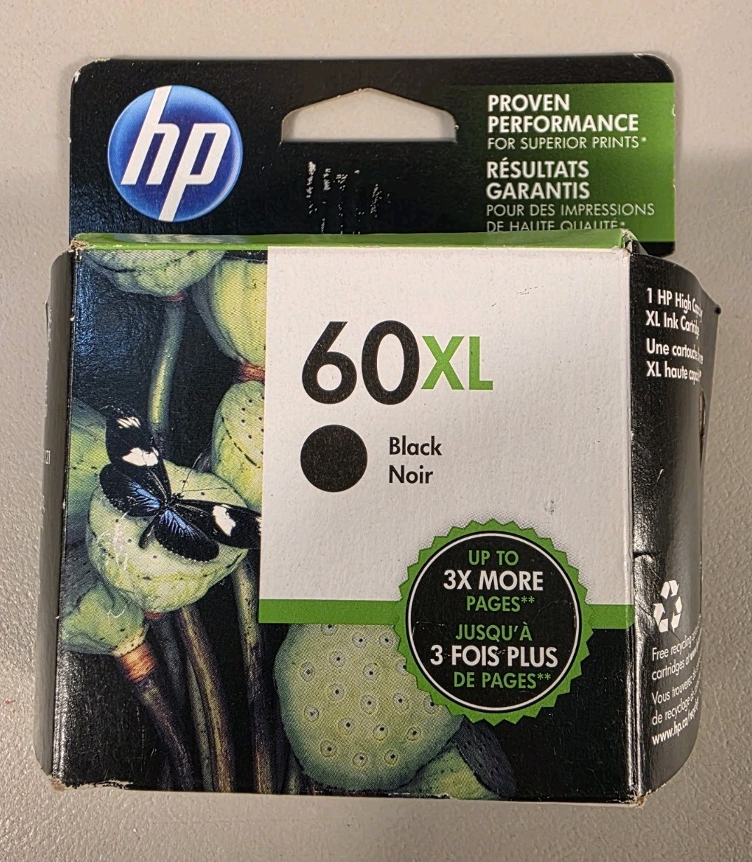 Genuine HP 60XL Black Ink Cartridge CC641WN HP 60 XL Sealed Box