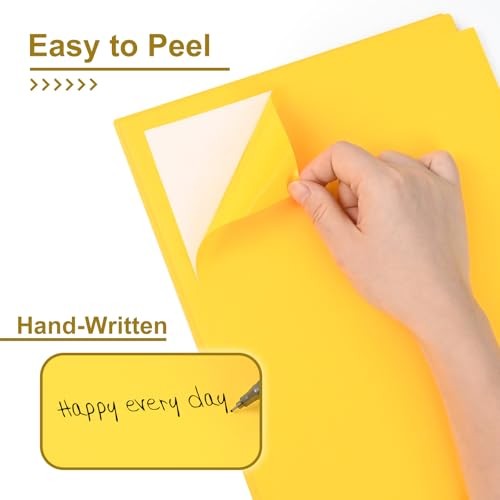30 Fluorescent Yellow Full-Sheet Labels, 8-1/2″ x 11″ Neon Colored Self