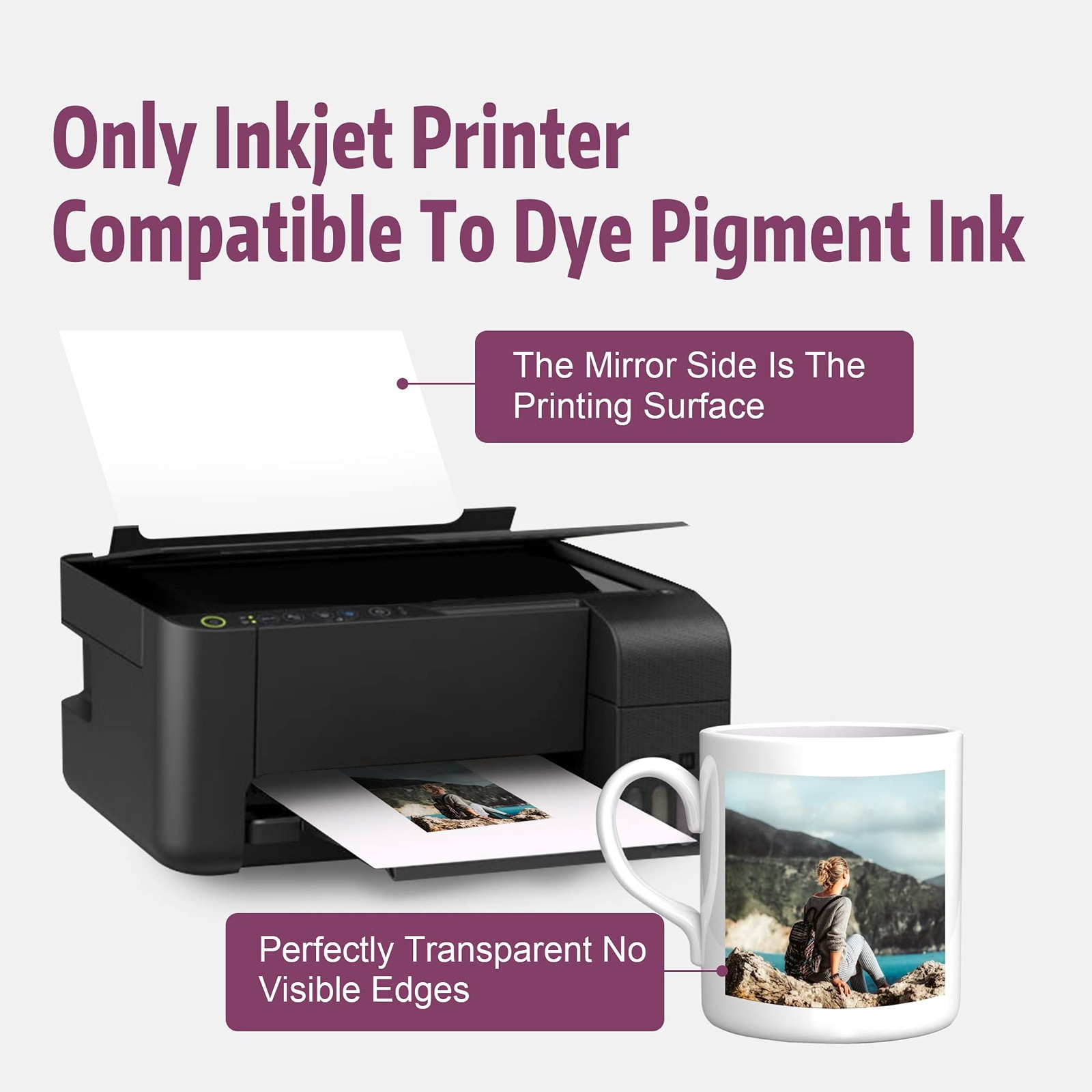 Waterslide Transfer Paper, 8.5X11 Inch, Clear, Inkjet Printable