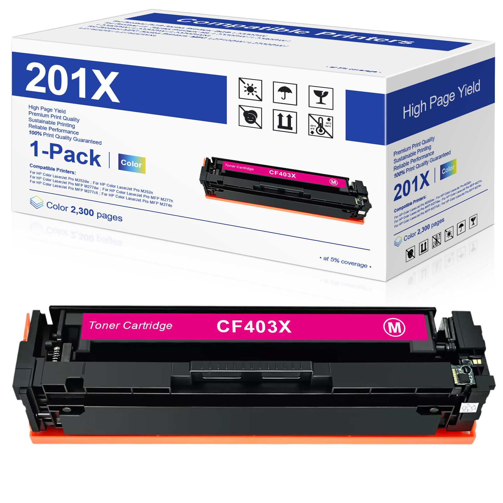 CF400X-403X Toner Cartridges for HP CF400X 201X LaserJet MFP M277dw M274n M252dw