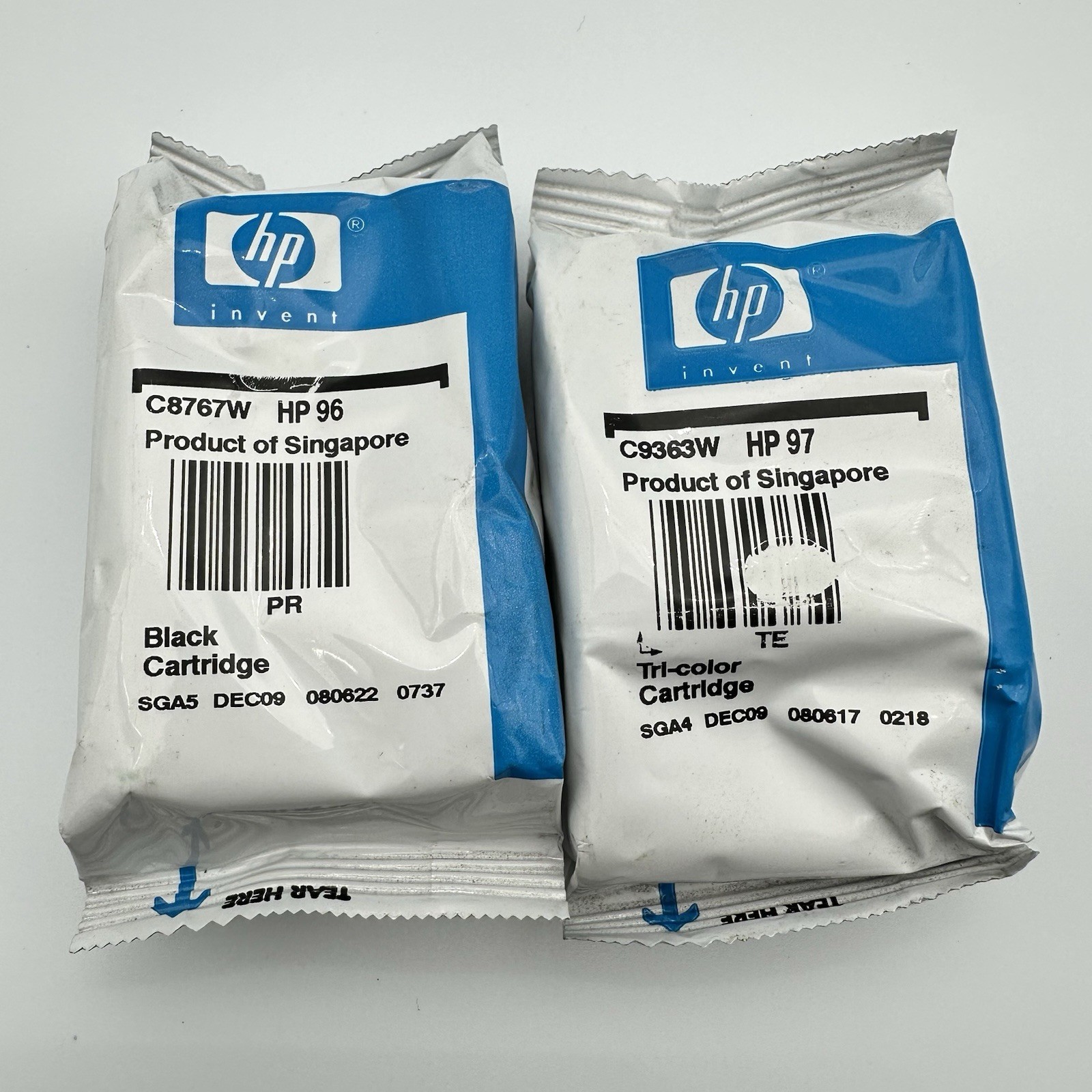 Genuine HP 96 Black & 97 Tri Color Ink Cartridge FACTORY SEALED No Box Expired