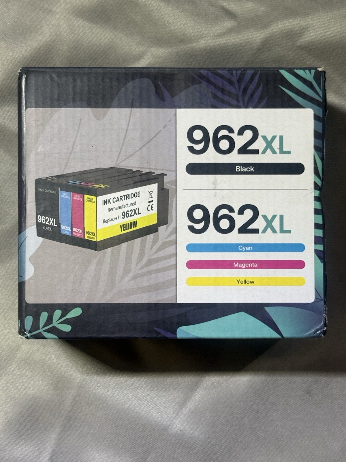 4 Pack 962XL 962 Ink Cartridge Yellow, Magenta, Cyan, and Black Expires 1/2028