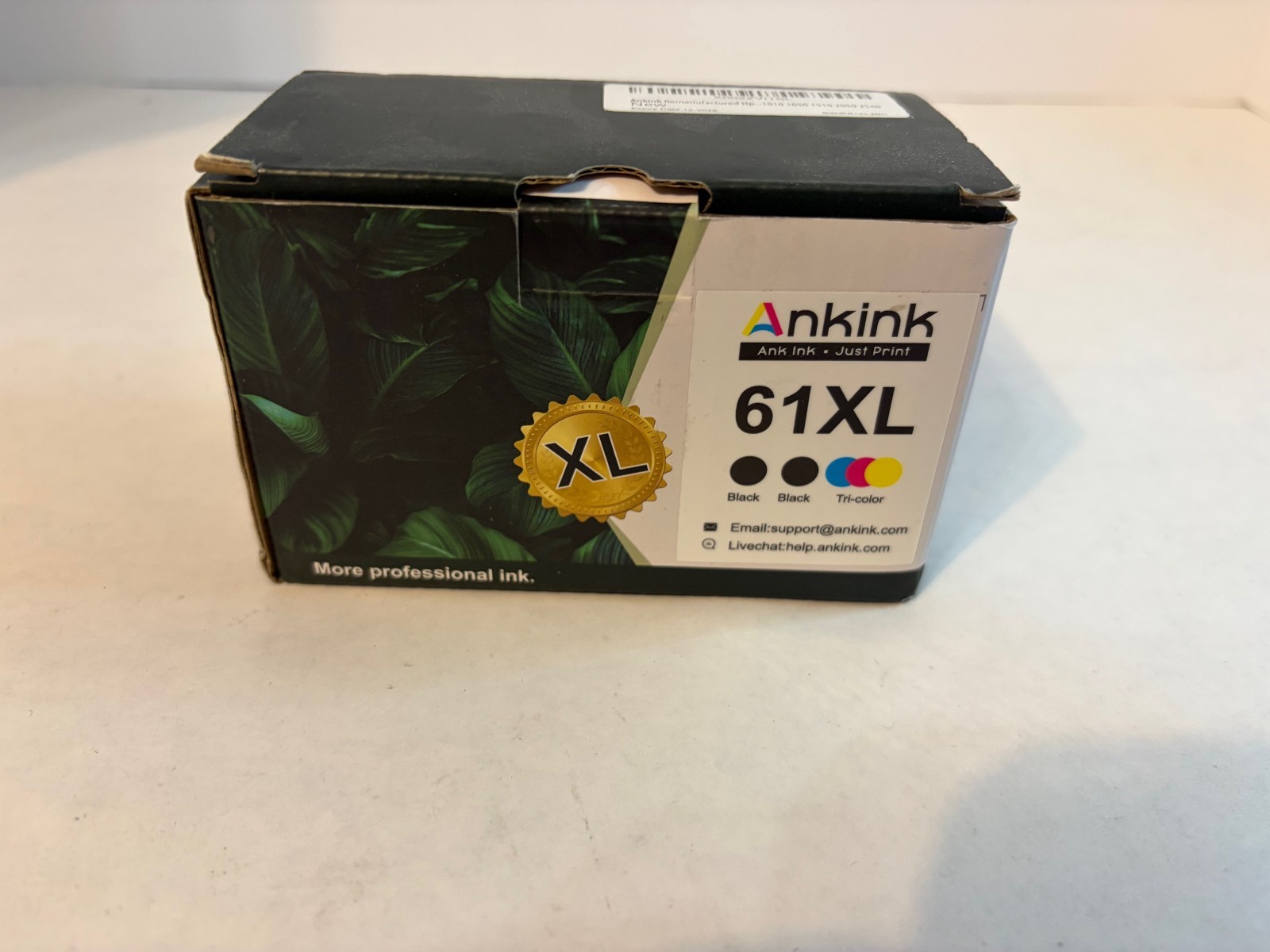 Ankink Ink Cartridges 2X 61XL Black and 1X Tri-color. Expire 12-2026