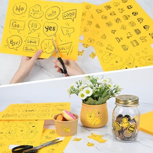 30 Fluorescent Yellow Full-Sheet Labels, 8-1/2″ x 11″ Neon Colored Self