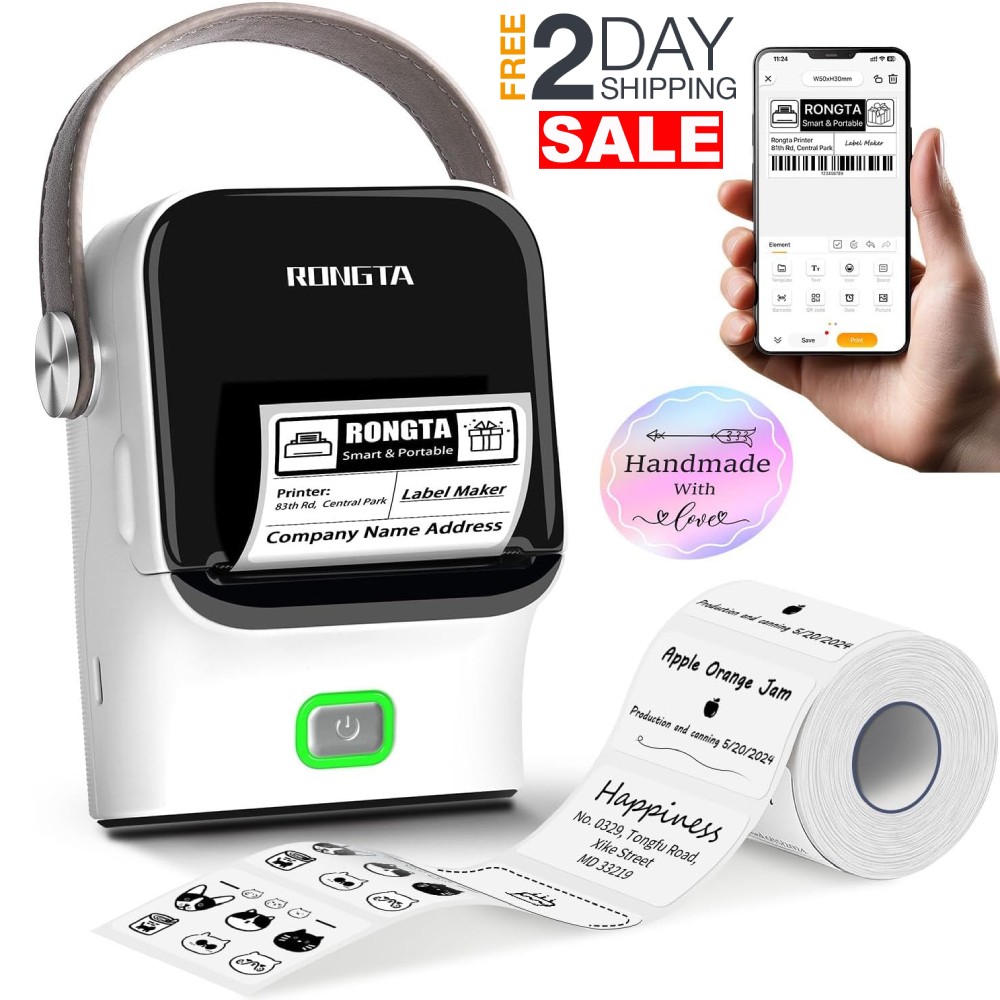 Bluetooth Label Maker Machine With Tape Thermal Label Printer For Home Phone Use