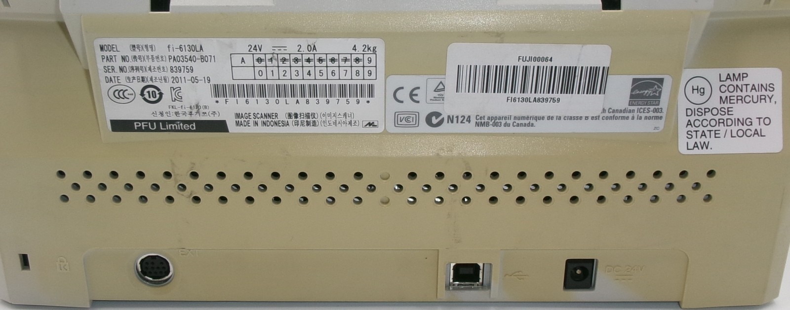 Lot of 5 Fujitsu fi-6130 Document Scanner Not all of them have trays
