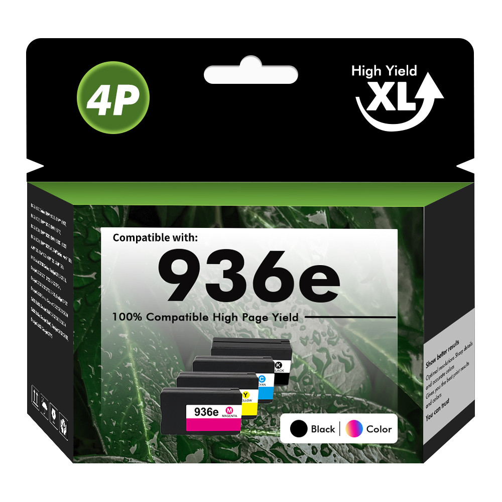 936e 936XL Ink Cartridges (with New Chip) for HP OfficeJet Pro 9135e 9120 4pack