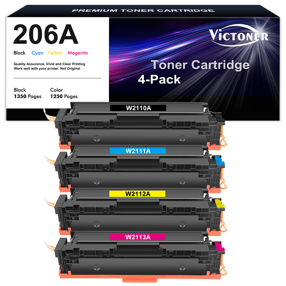 [No Chip] W2110A 206A Toner Cartridge for HP LaserJet Pro M283fdw M283cdw M282