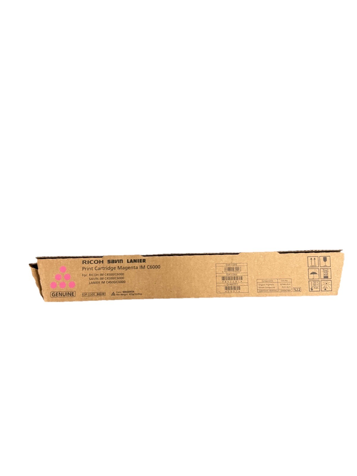 Ricoh Genuine Magenta Toner Print Cartridge for Im C6000, C4500, EDP 842281