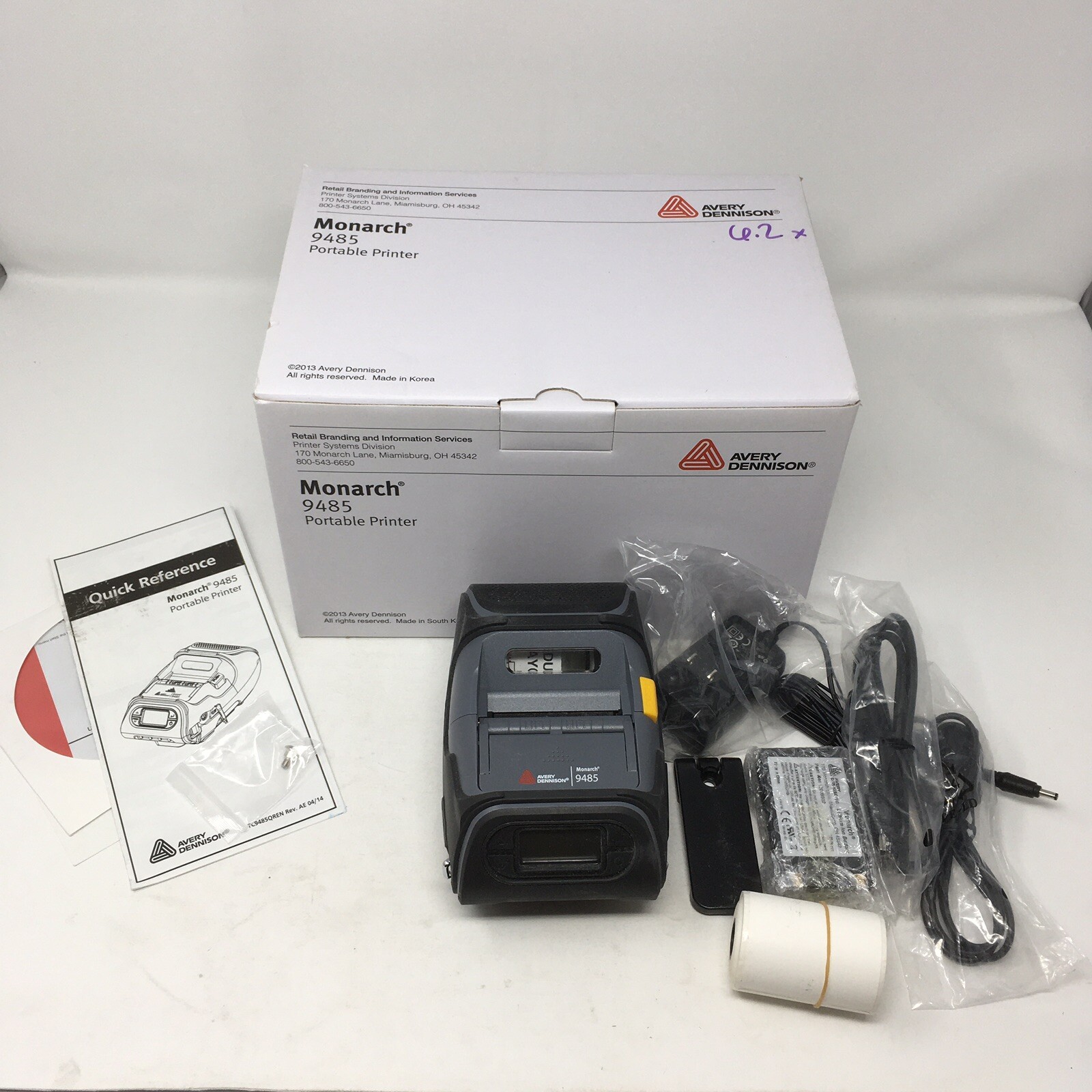 NEW Avery Dennison Monarch 9485 Portable Printer Label Bluetooth USB Serial