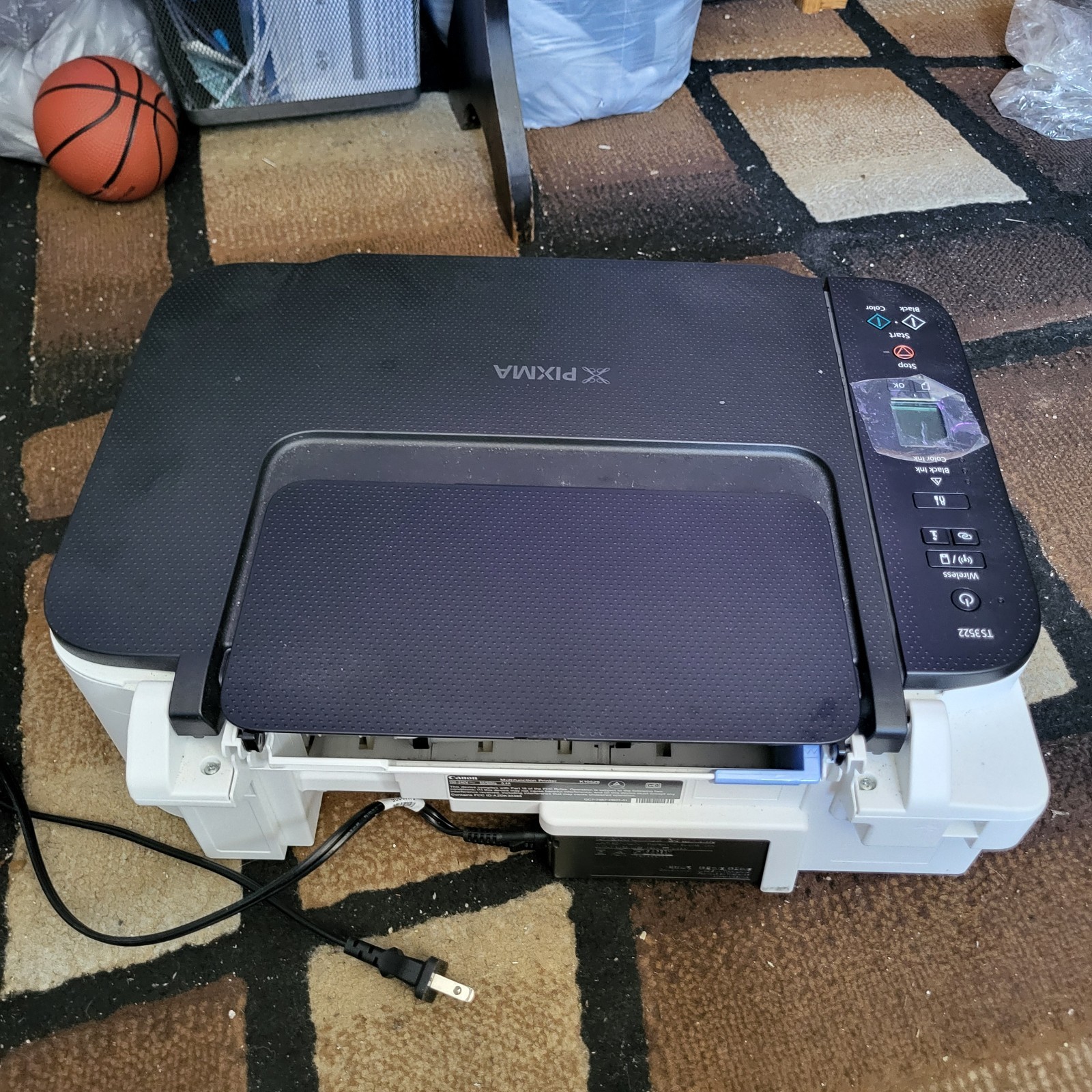 Canon PIXMA Wireless All-In-One Printer TS3522 + USB Type A Male To B Male Cable