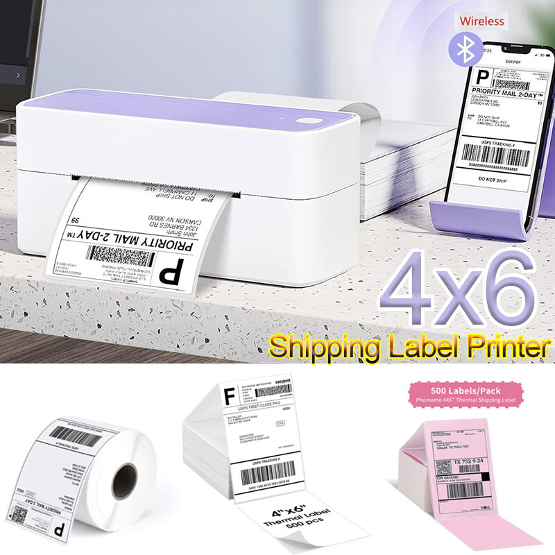 Bluetooth Shipping Label Printer 4×6 Label Maker Business Address Lot Packages