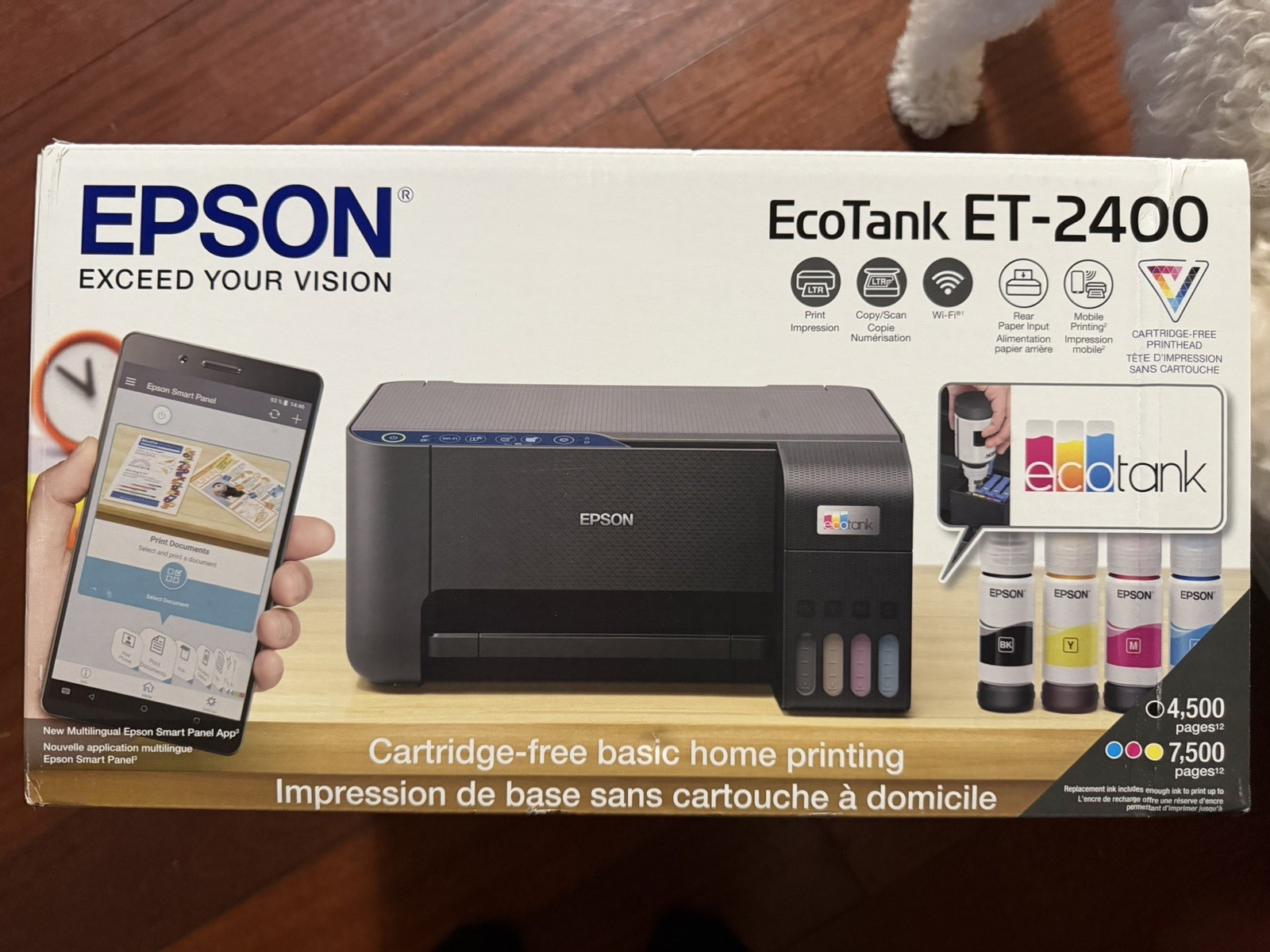 Epson EcoTank ET-2400 Color Inkjet All-In-One Printer Scanner Copier Wireless