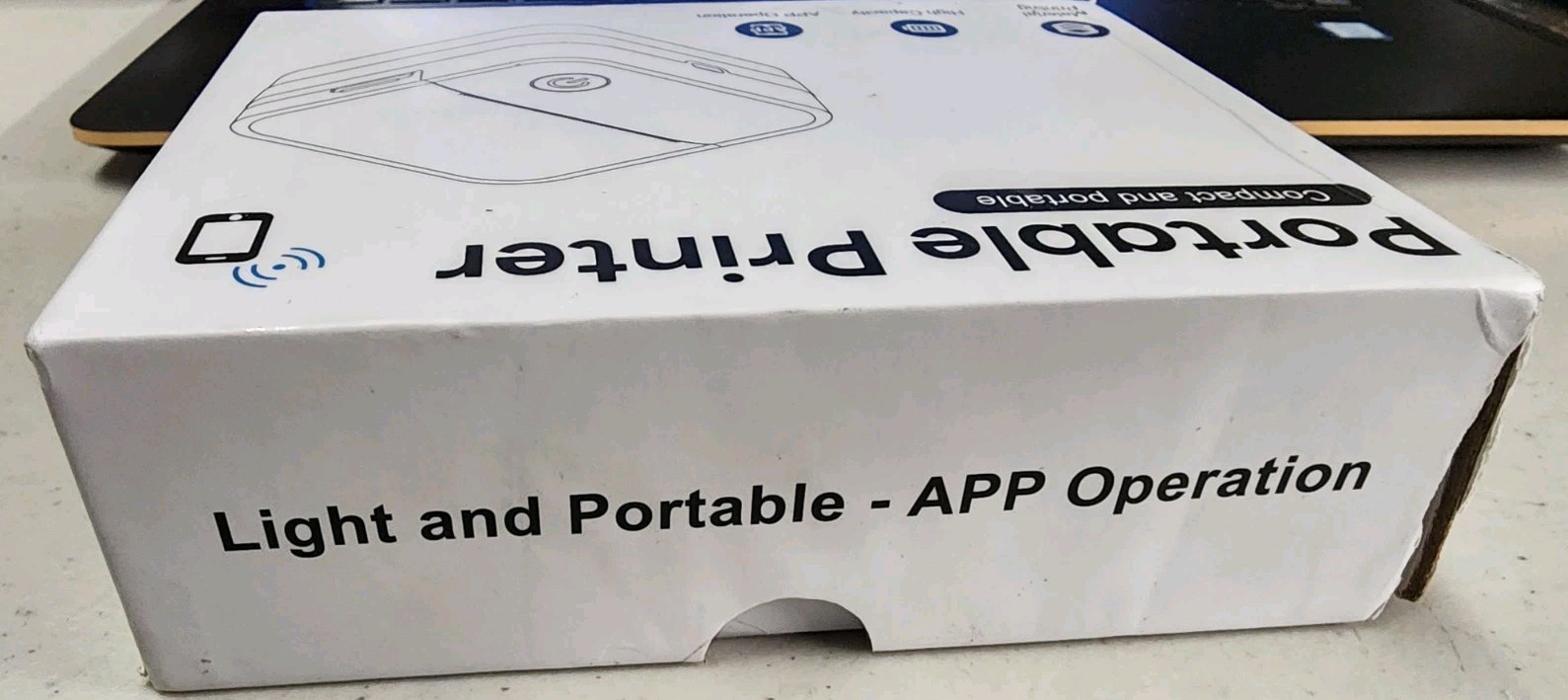 Portable Mini Thermal Label Printer Bluetooth App Required Open Box