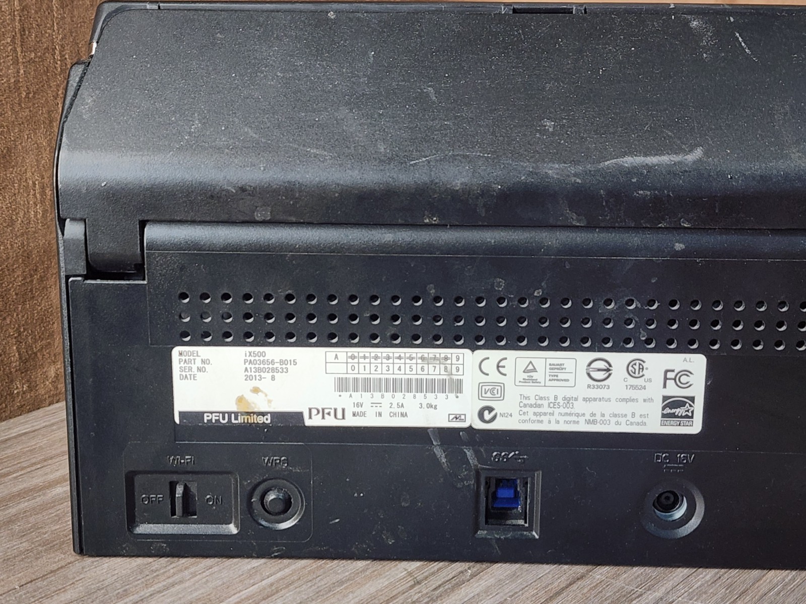 Fujitsu ScanSnap iX500 Color Document USB Scanner Black P/N: PA03656-B015