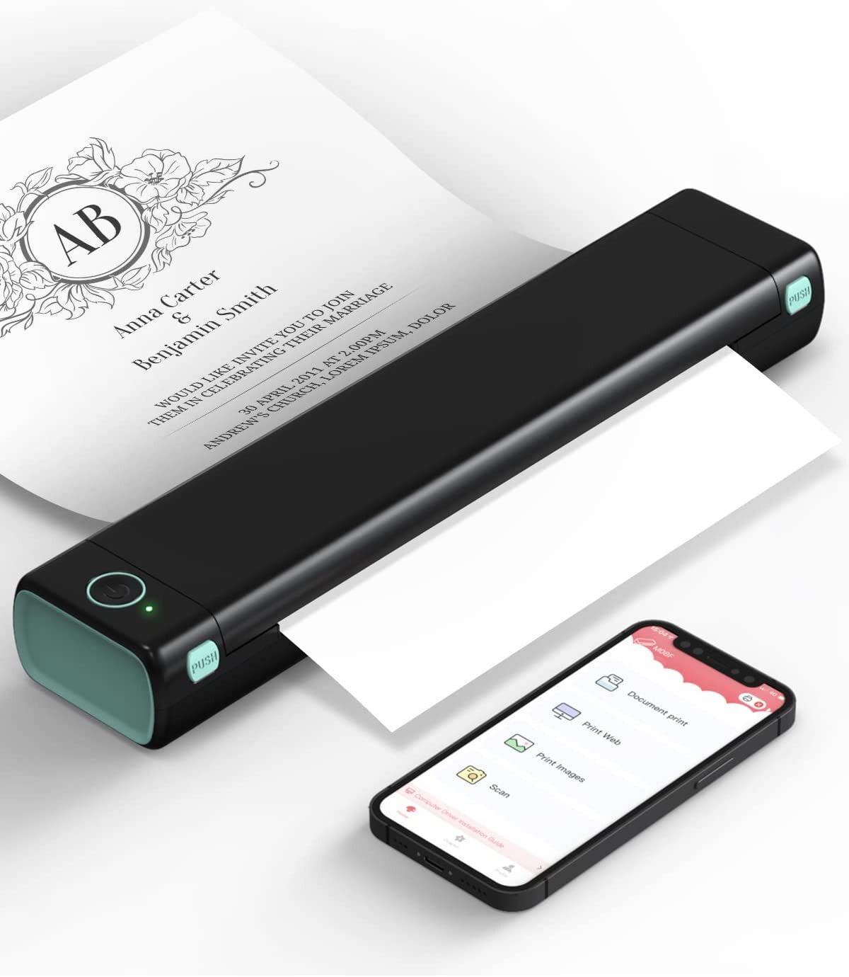 Phomemo M08F A4 Portable Printer Wireless Bluetooth Thermal Printer for Travel