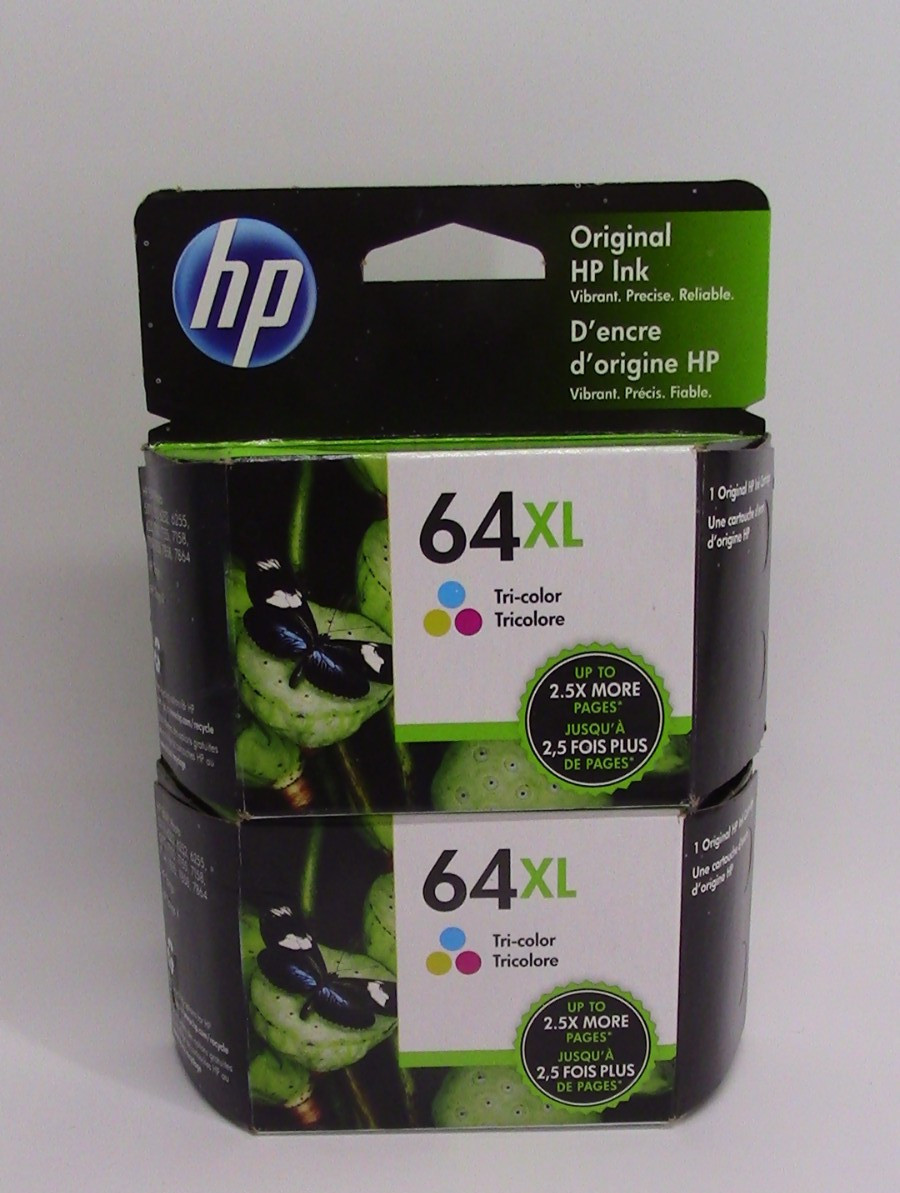 Genuine HP 64XL High Yield Ink 2 Cartridges Tri Color (N9J91AN) – exp 07/2022
