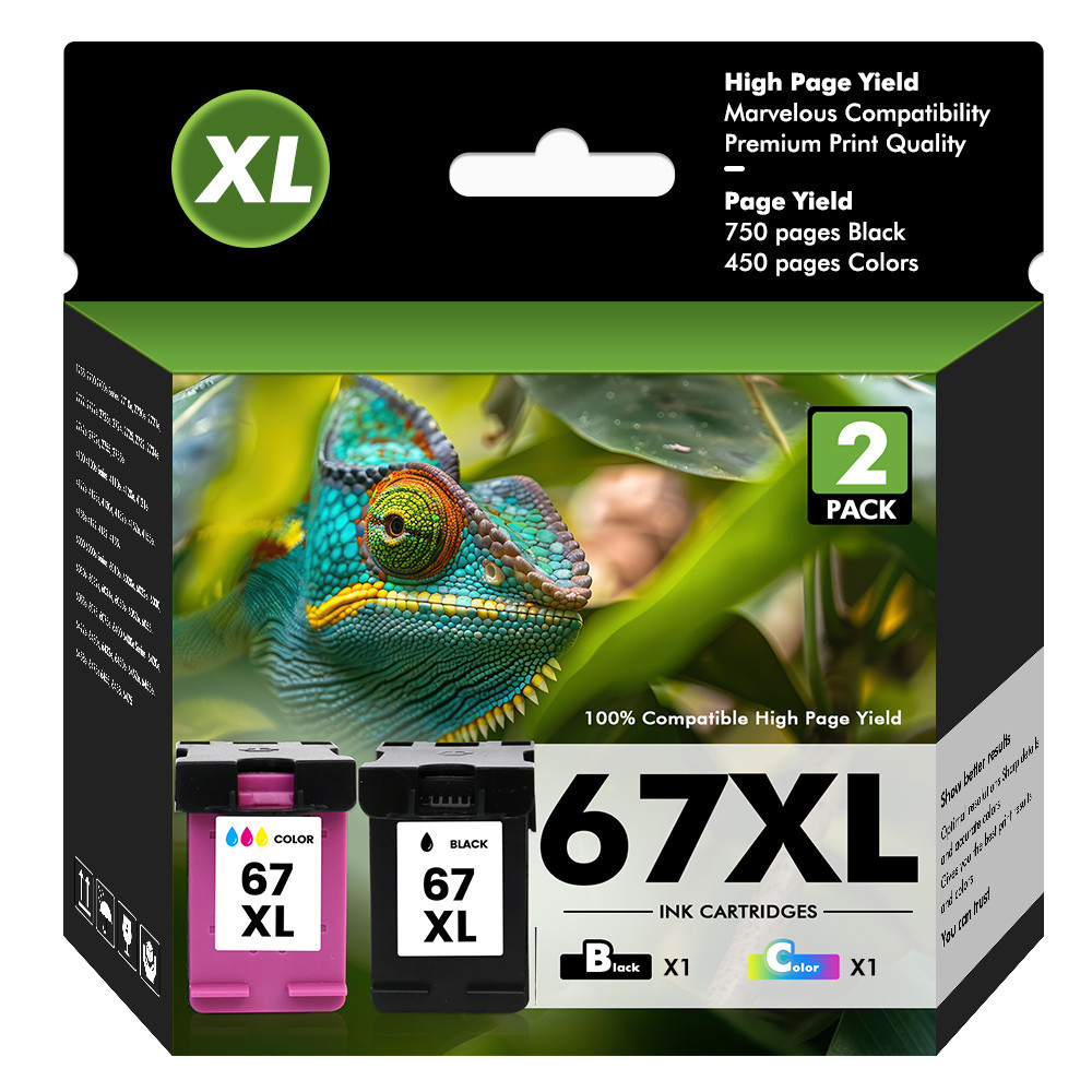 67XL Ink Cartridges for HP Ink 67 Deskjet 2755e 2700e 4110e 4152 4155 2800 2852e