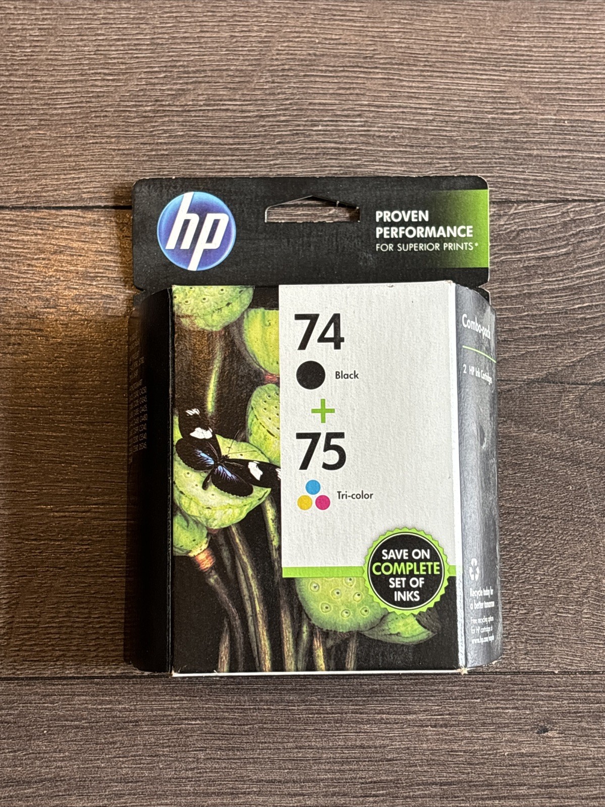HP 74 75 Ink Cartridges 2-Pack Black Tri-Color Genuine CC659FN EXP 10/2015
