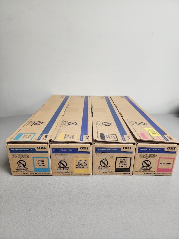 Oki 45643508 45643507 45643506 45643505 OEM Toner Set, B/C/M/Y