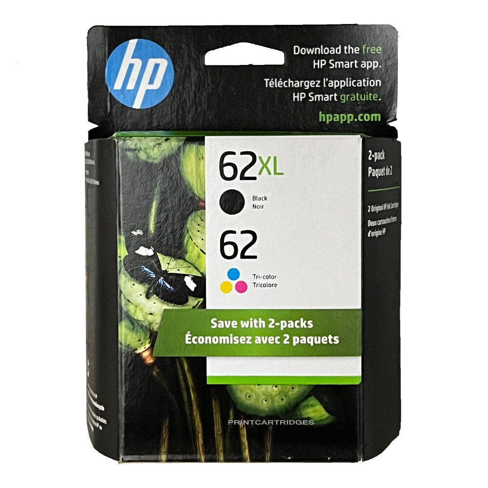 Genuine HP 62XL Black HP 62 Color Combo Set