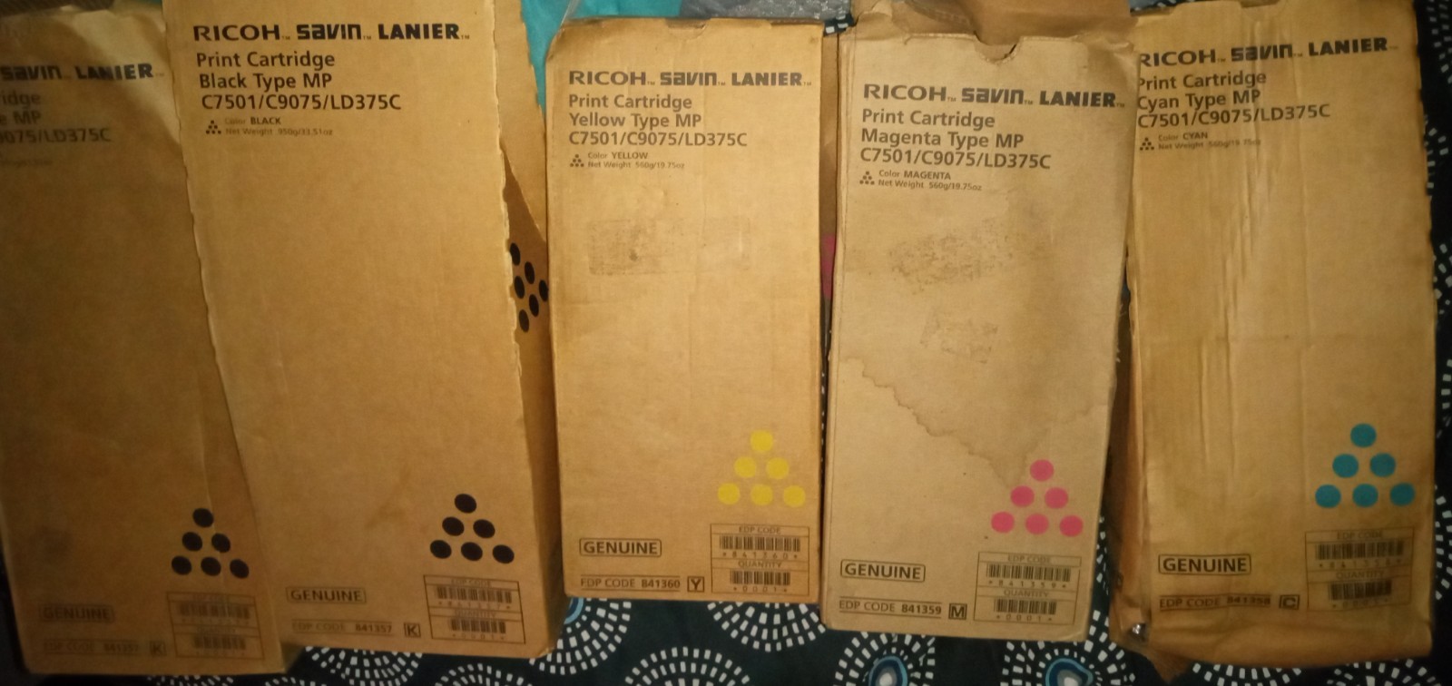 LOT-5 Ricoh Savin Toner Cartridge Set C/M/Y/K 841357×2,841358,841360,841359 new