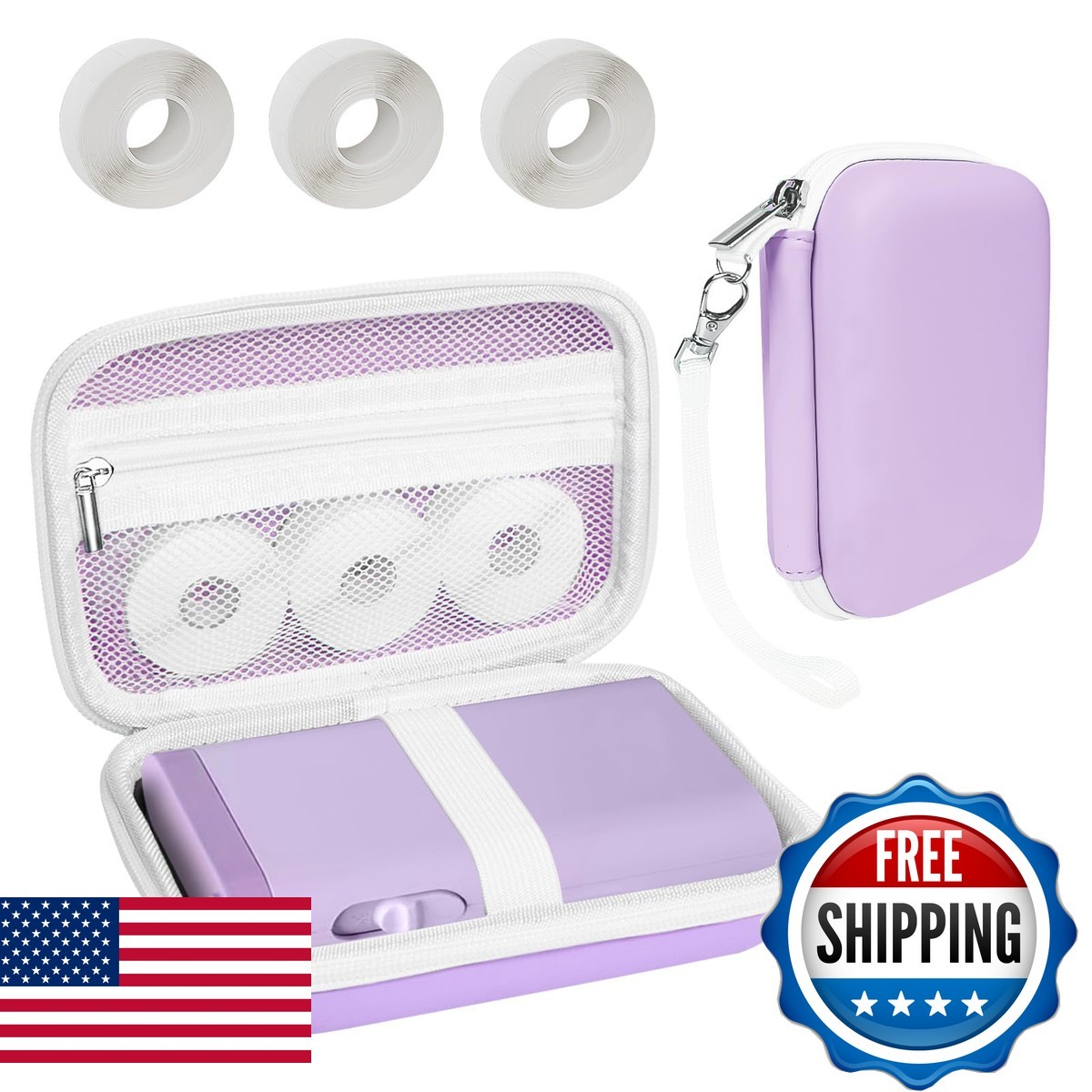 Teyomi Hard Shell Case for NELKO P21 NIIMBOT D110 JADENS D110 – Purple