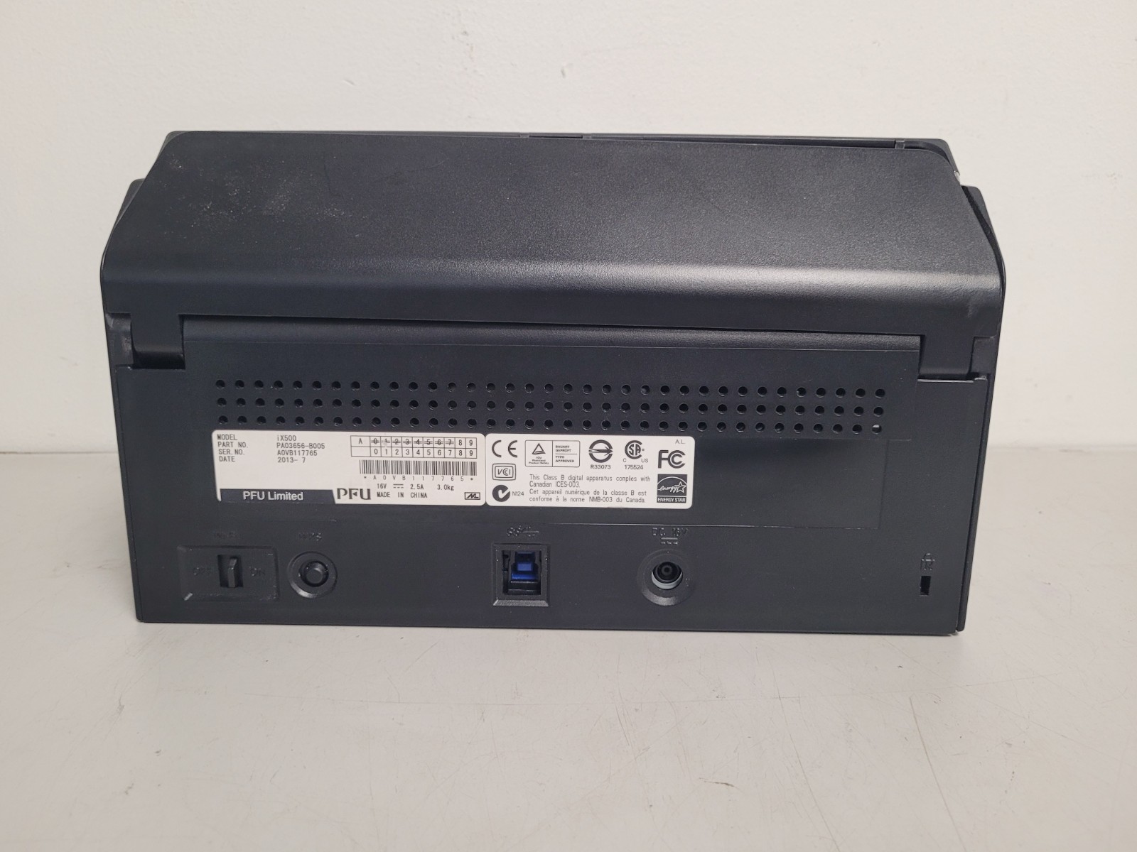 Fujitsu scansnap ix500 scanner low pages count used tested No adapter A0VB117765