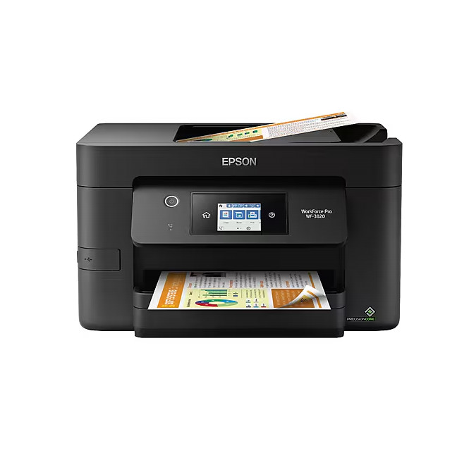 Epson WorkForce Pro WF-3820 Wireless Color Inkjet Printer, All-In-One Print Scan
