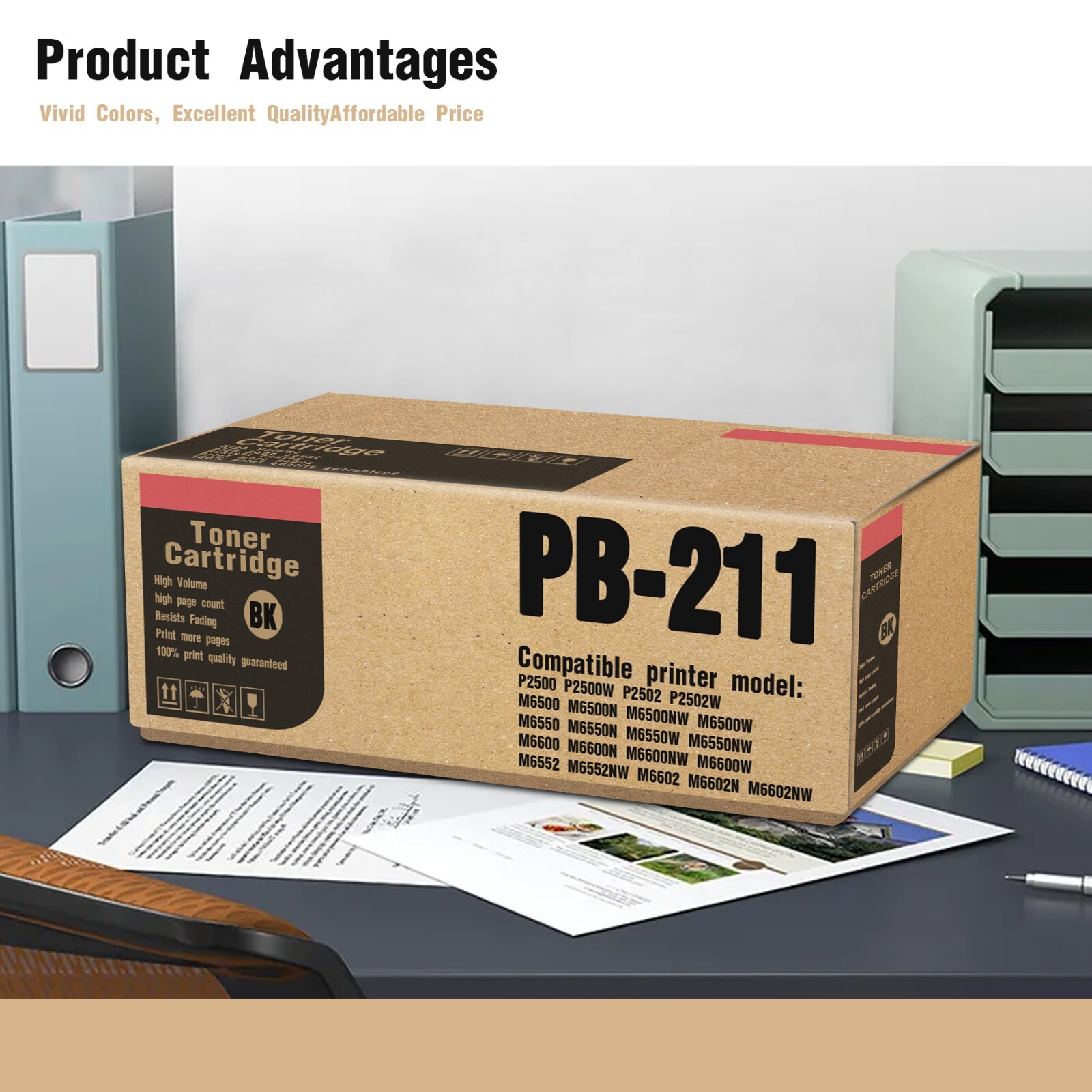 PB-211 Toner Replacement for Pantum M6600 M6550NW M6552NW (Black, 1-Pack)