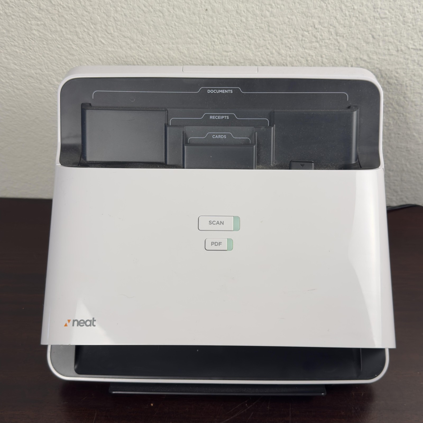 Neat Desktop Document Scanner USB 2.0 White ADF Receipts Cards W Power Adapter