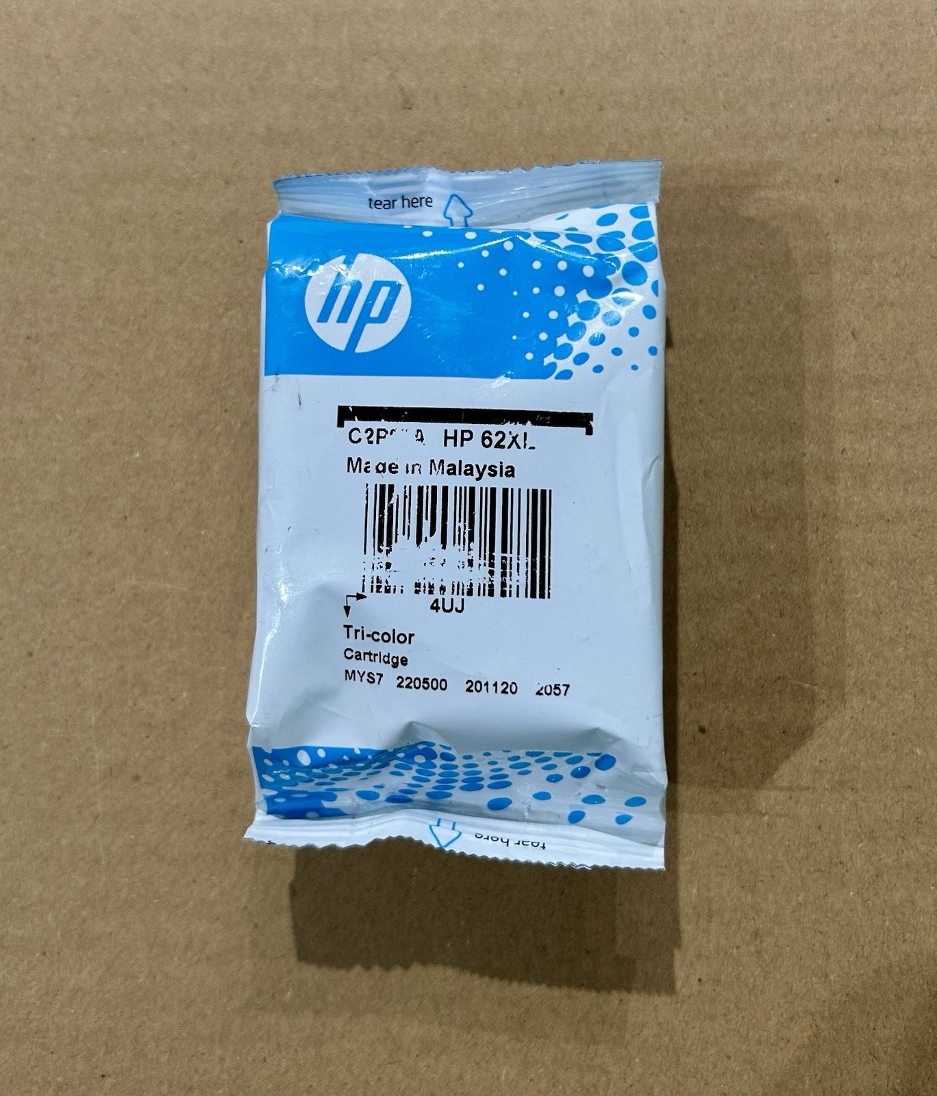 New! Genuine HP 62XL C2P07AN Tri-Color Ink Cartridge ~ Sealed