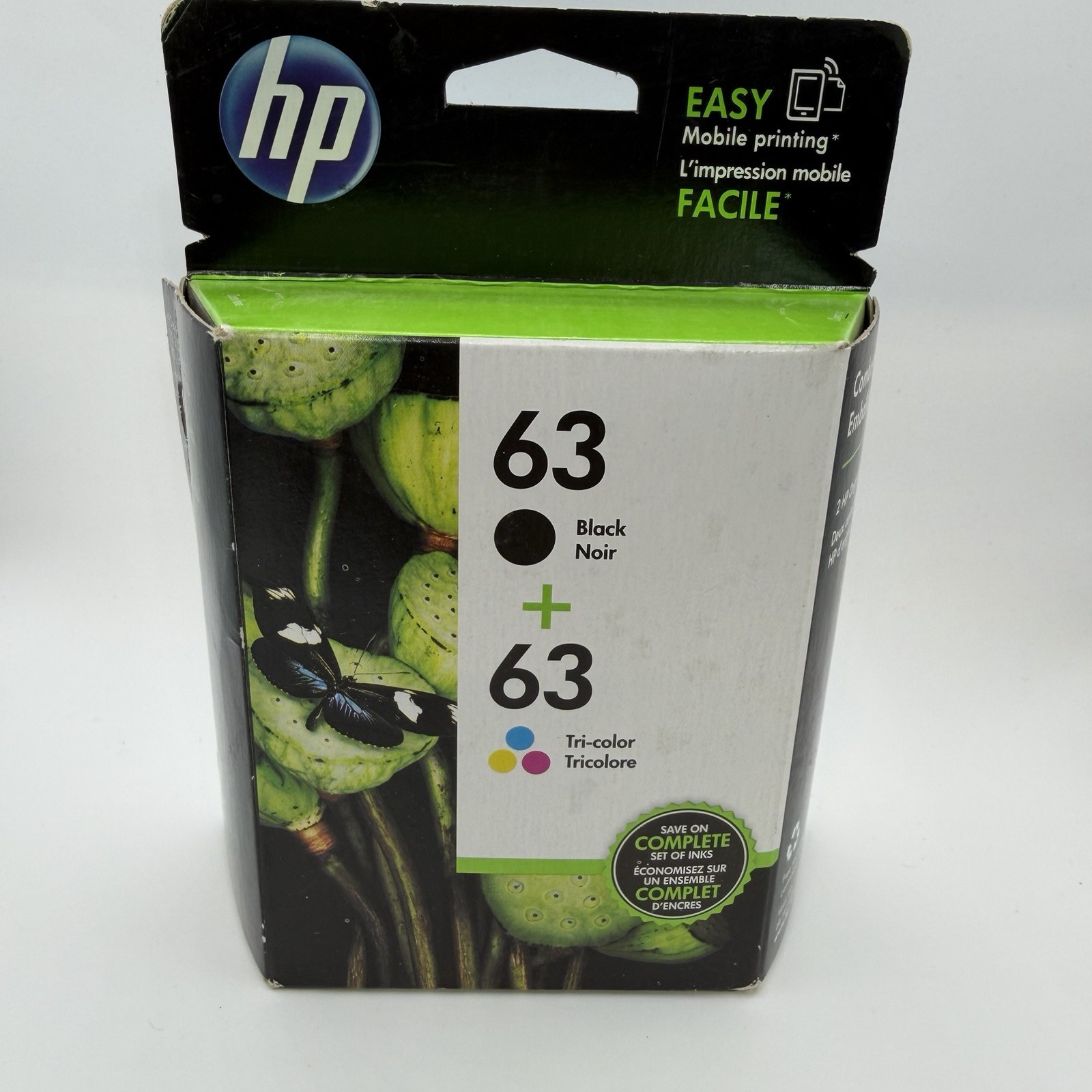New Sealed Genuine New HP 63 Black & Color Ink Cartridges Combo Exp March 2018