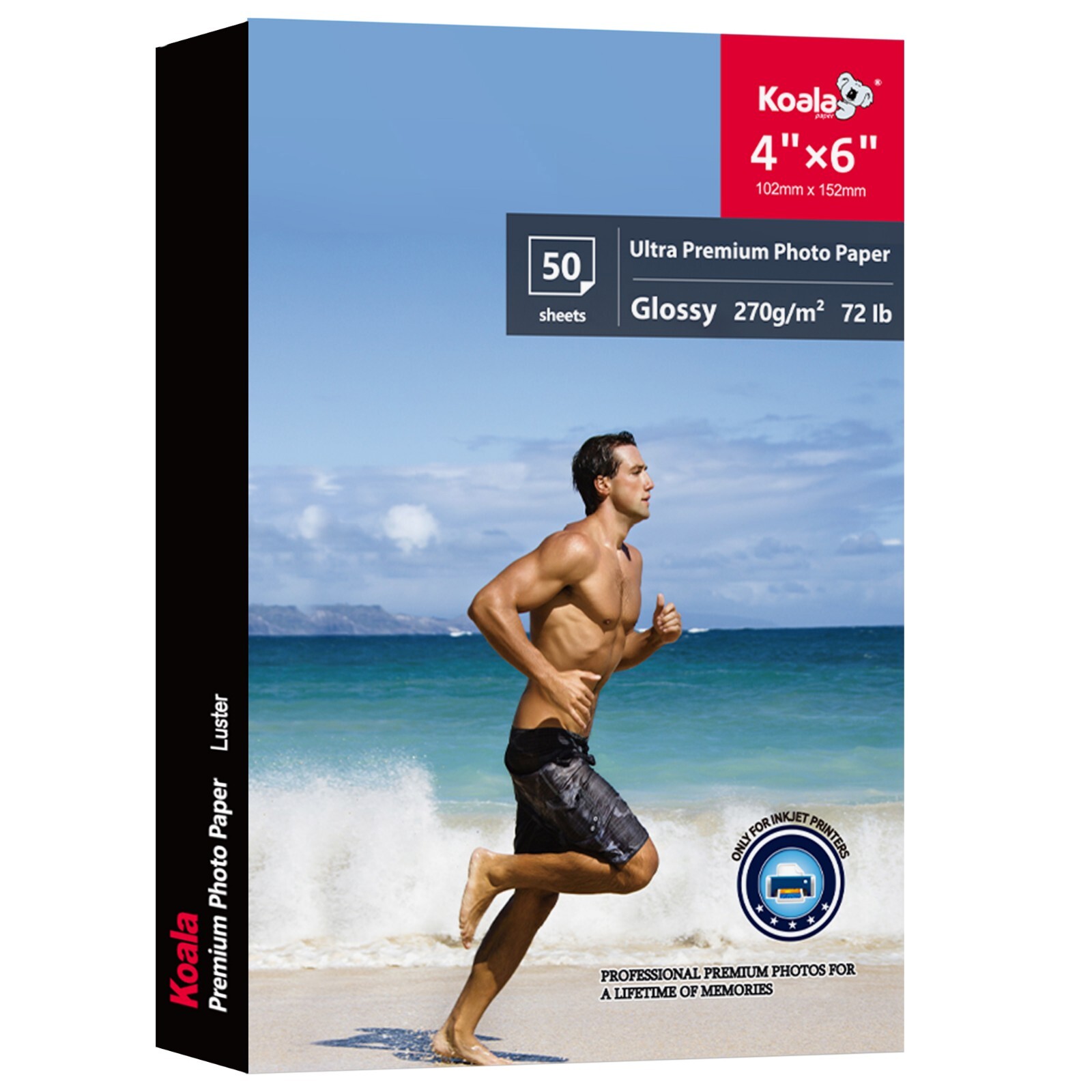 Koala Ultra Premium Glossy Photo Paper 4X6 72lb Inkjet Printer HP Canon 50 Sheet