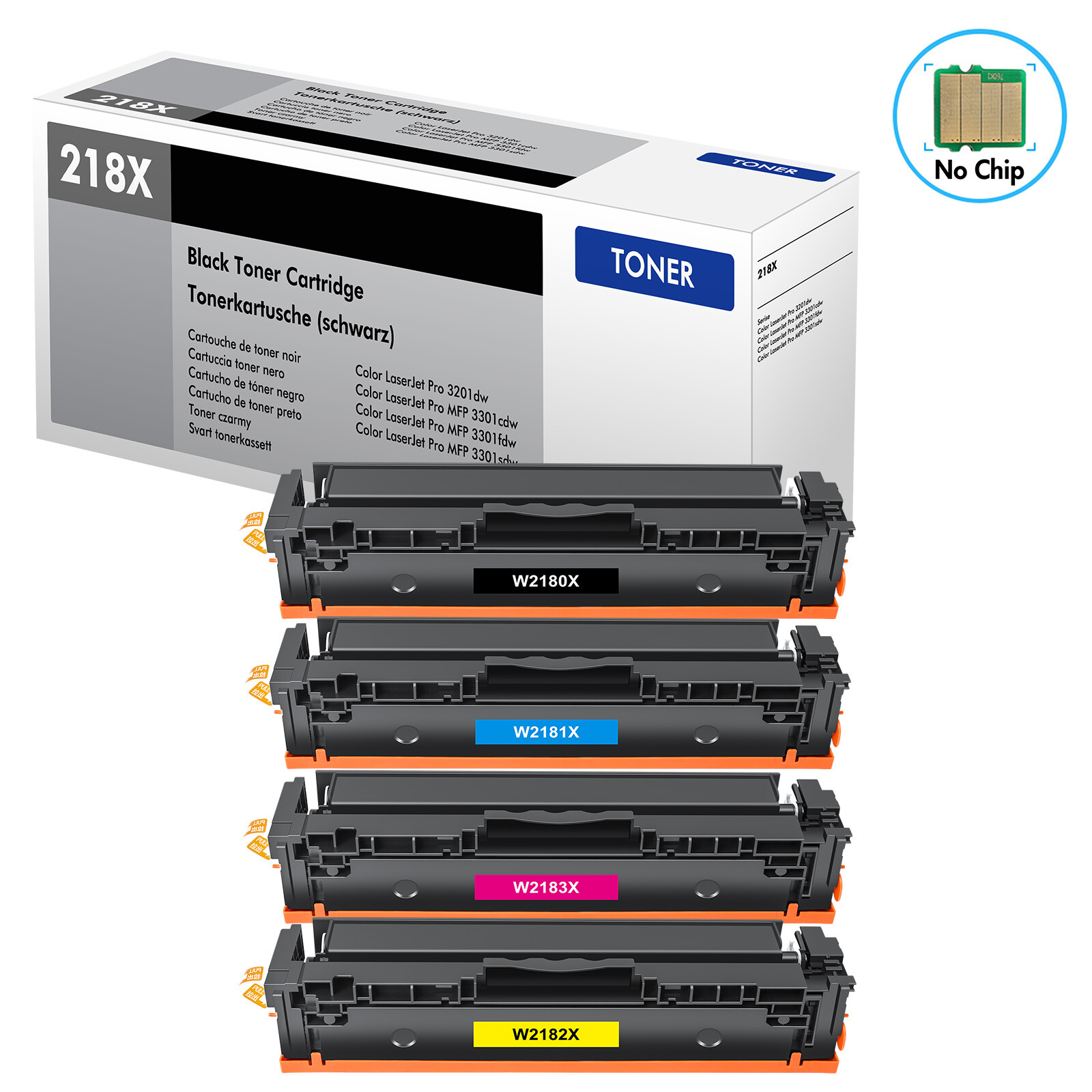 4PK 218X W2180X W2181X W2182X W2183X Toner for HP Pro 3201dw MFP 3301fdw 3301cdw