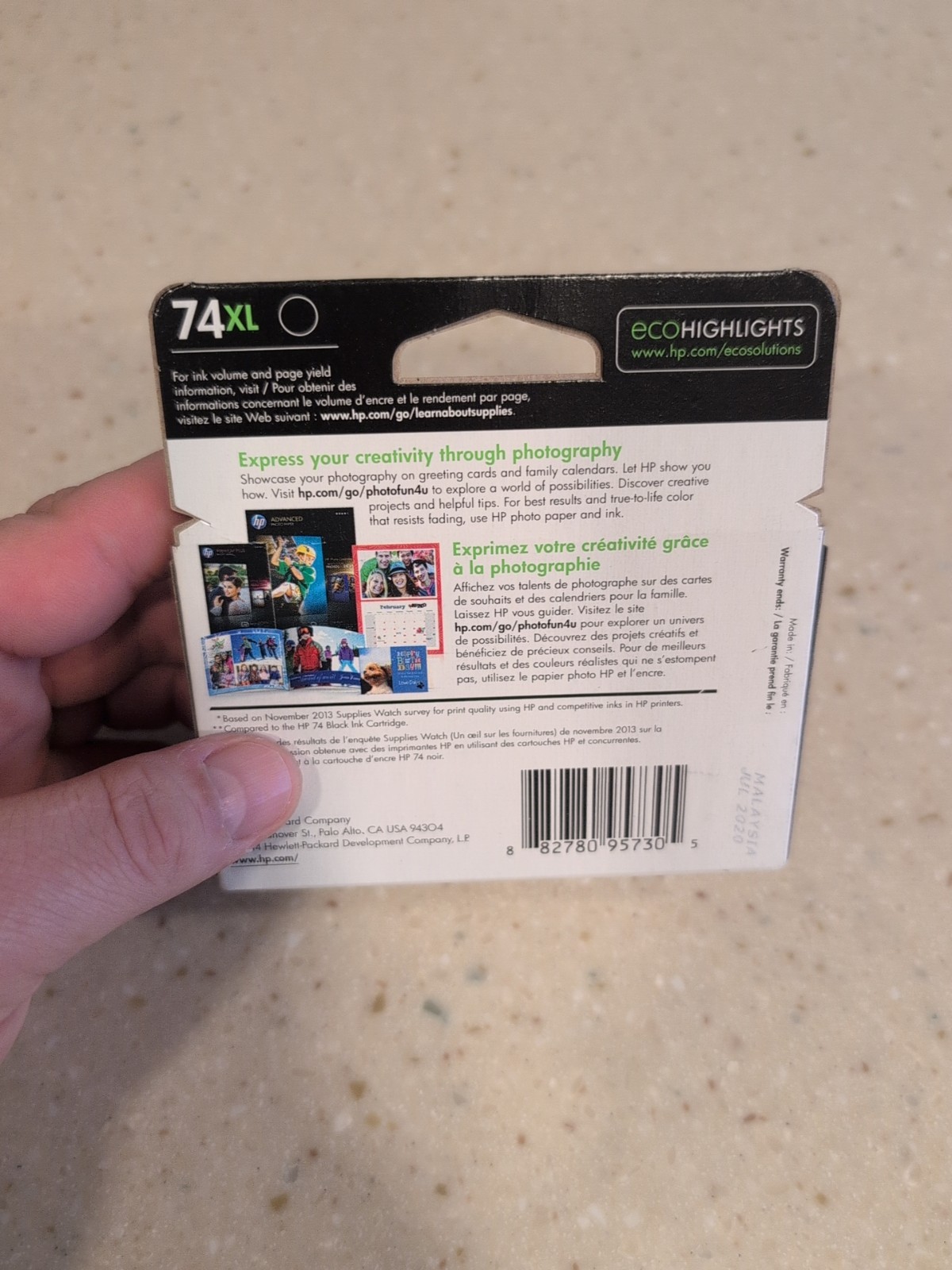 New Genuine HP 74XL High Yield Black Ink Cartridge Expired 2020
