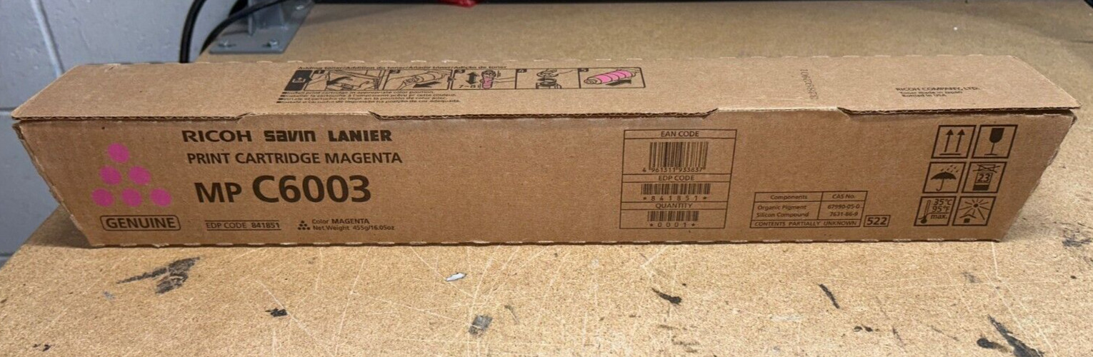 Genuine Ricoh 841851 Magenta Toner for MP C4503 / C4504 / C5503 / C6003 / C6004