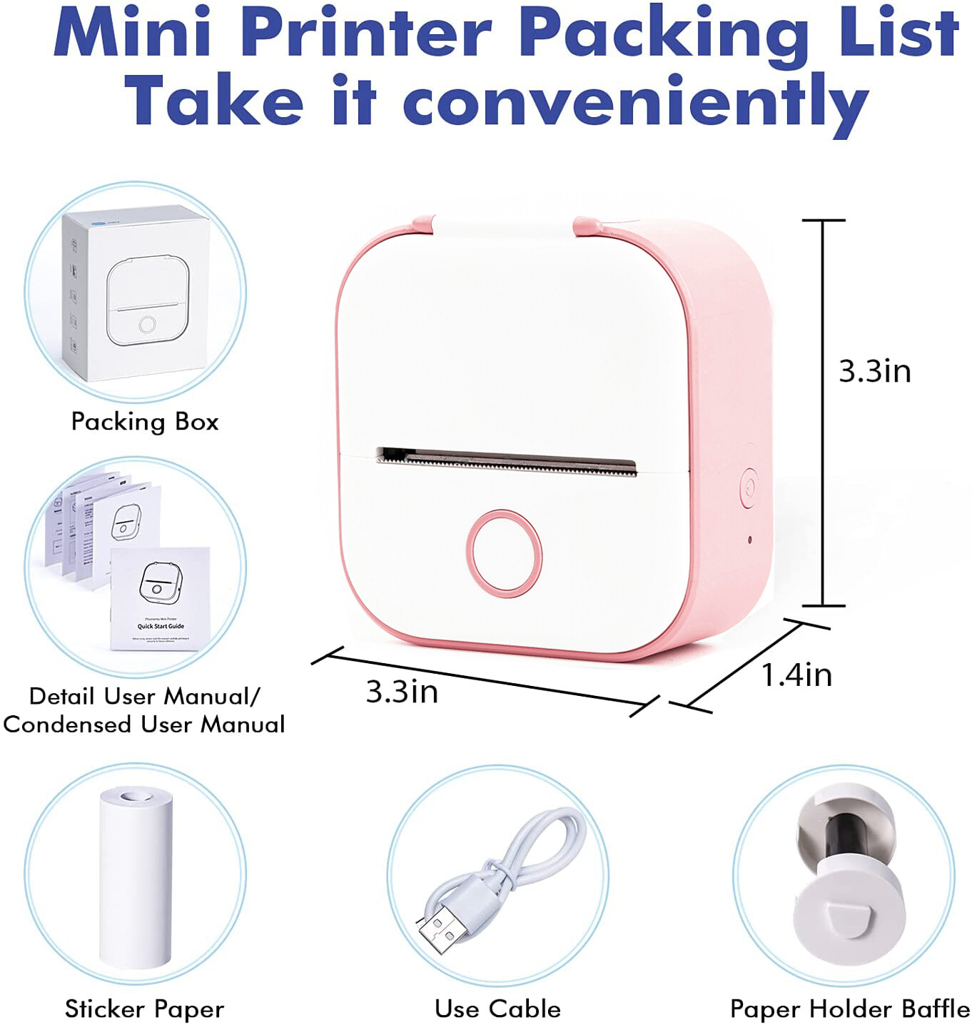 Phomemo T02 Mini Pocket Thermal Printer Wireless Bluetooth Photo Sticker Printer