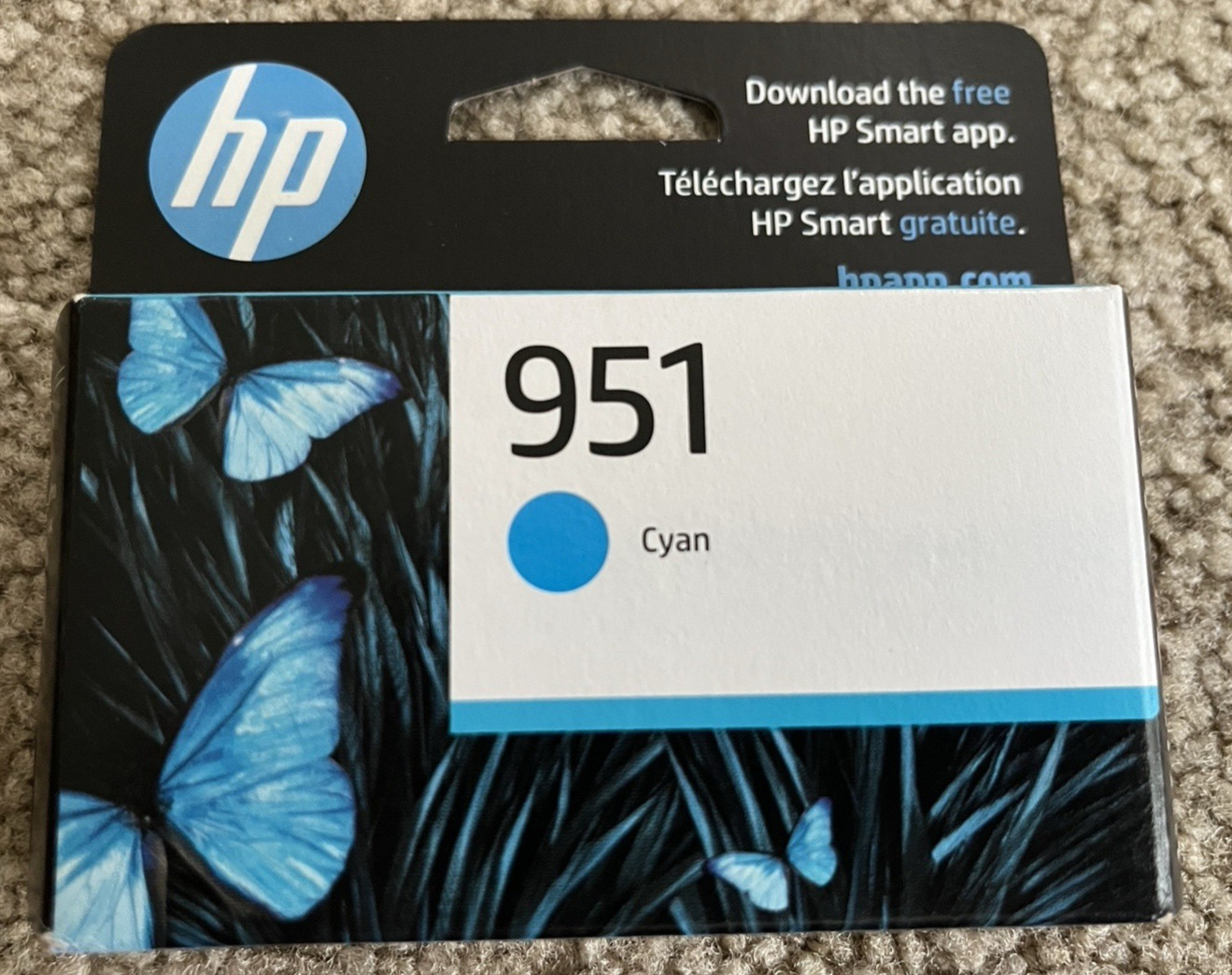 New In Box hp Original 951 Cyan Ink Cartridge Expires 11/2026 Sealed CN050AN
