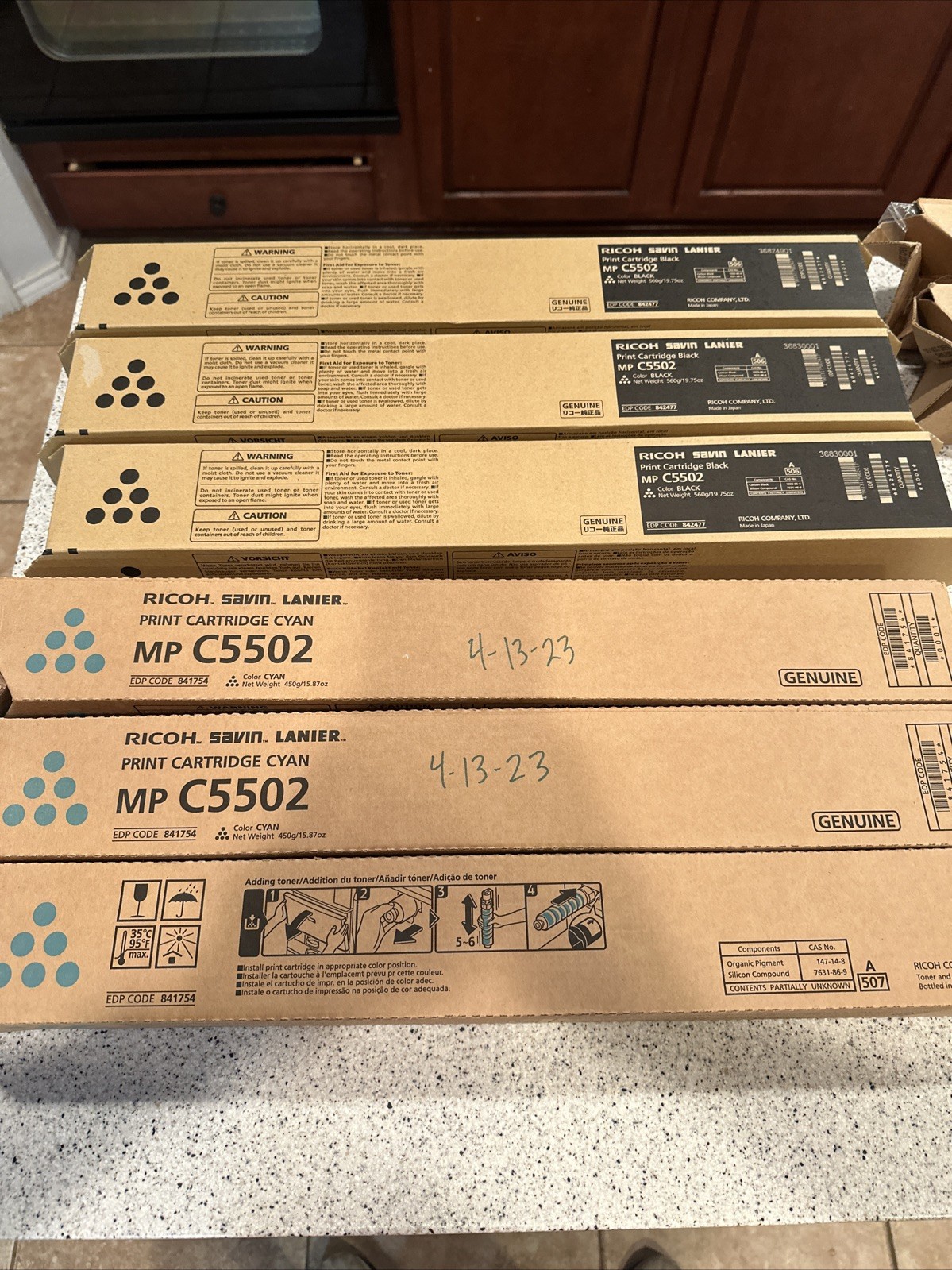 Lot of 11 Ricoh MP C5502 Black, Cyan, Magenta, Yellow Print Cartridge’s Genuine